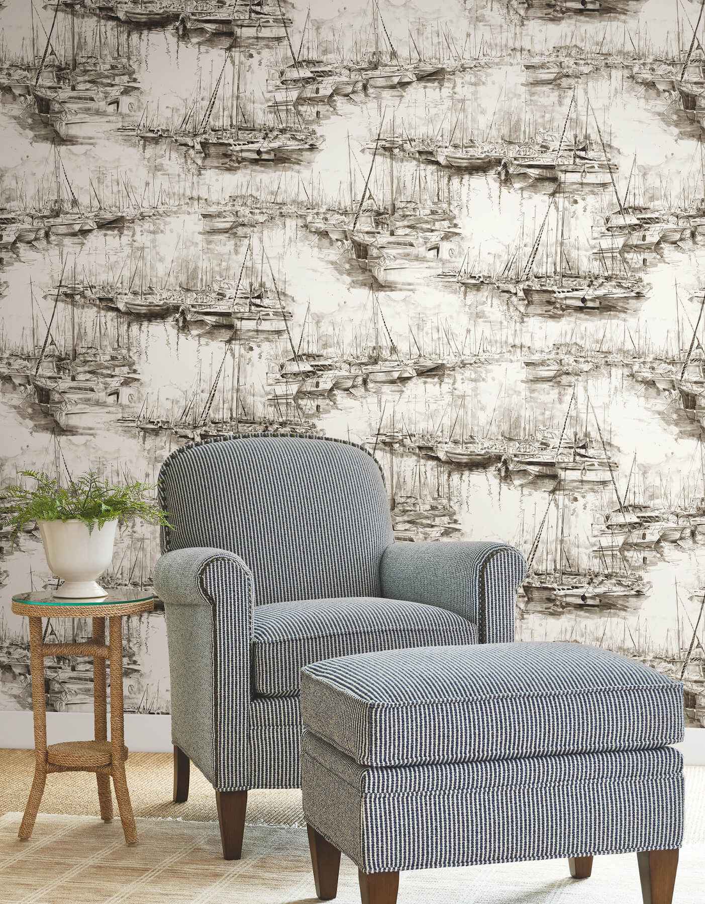 Yacht Club Taupe Scenic Wallpaper - York Wallcoverings - 4211-83512 - York Wallcoverings Wallpaper
