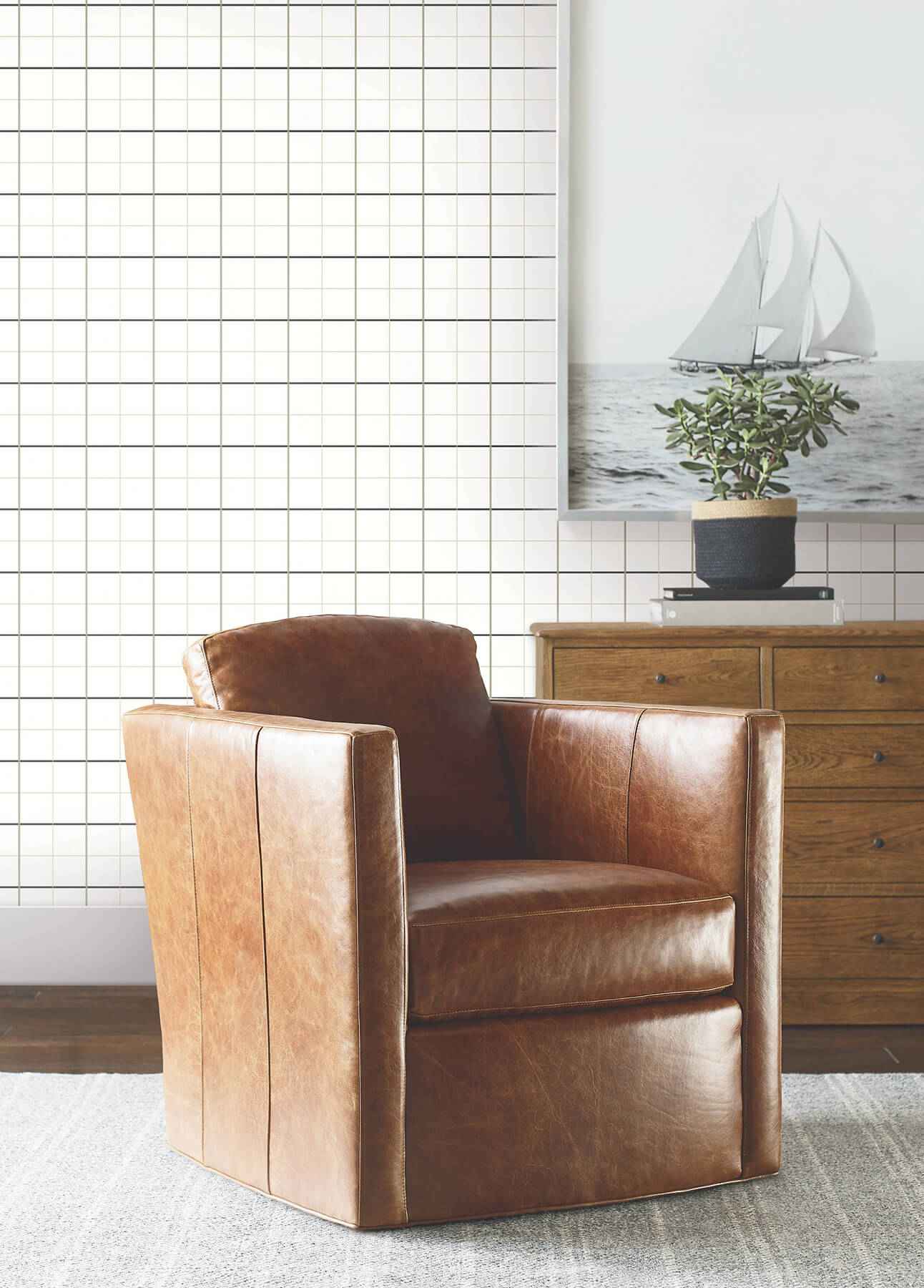 Tattersall White Plaid Wallpaper - York Wallcoverings - 4211-83519 - York Wallcoverings Wallpaper