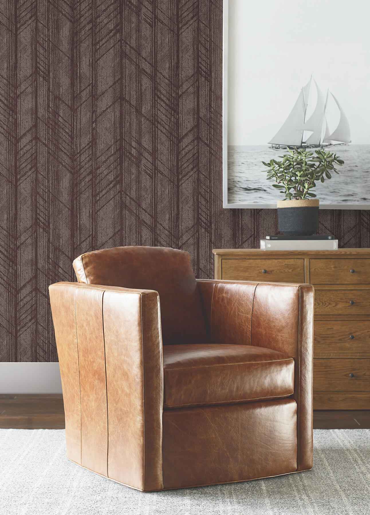 Winthrop Merlot Geometric Wallpaper - York Wallcoverings - 4211-83524 - York Wallcoverings Wallpaper