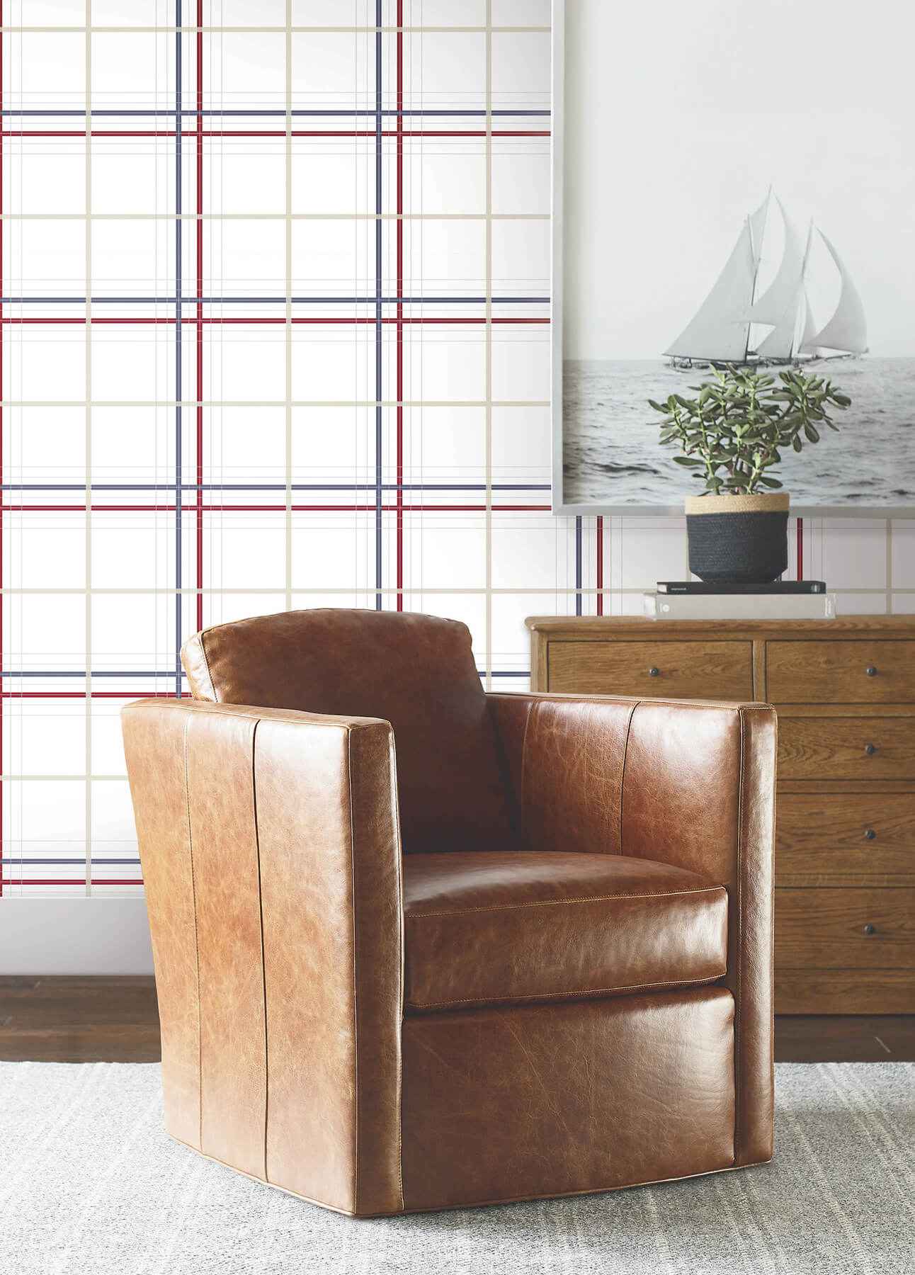 Lakeside Plaid Red Tailored Wallpaper - York Wallcoverings - 4211-83531 - York Wallcoverings Wallpaper