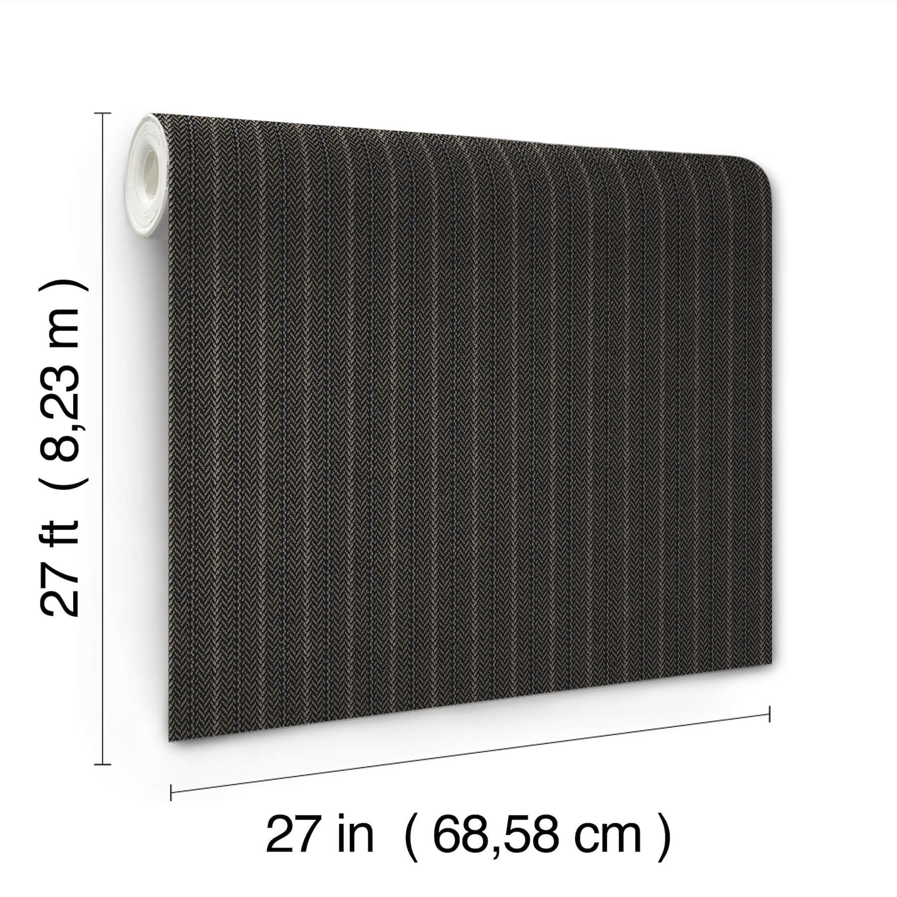 elkan-stripe-black-herringbone-wallpaper-york-wallcoverings-4211-83537 - York Wallcoverings Wallpaper