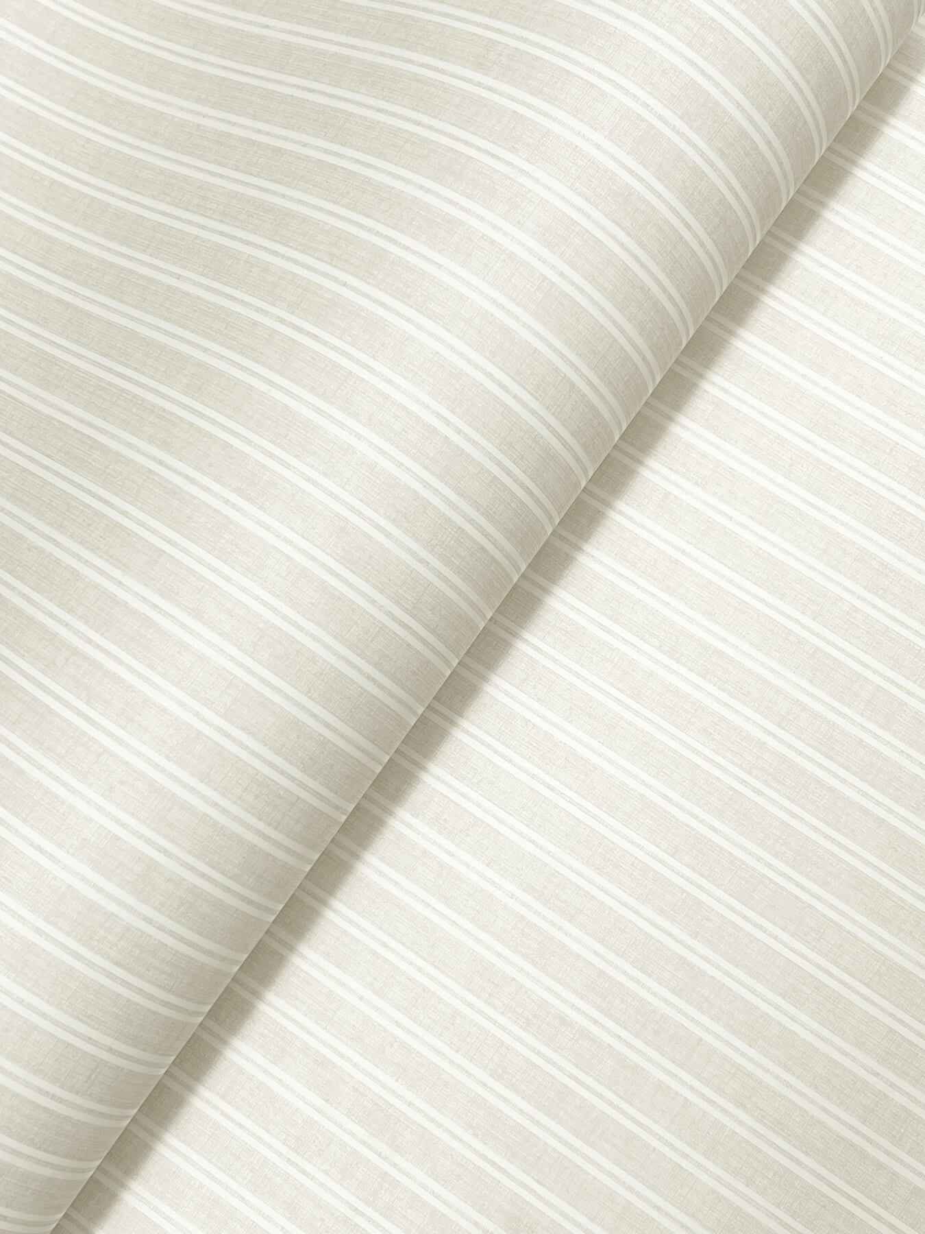 Ticking Stripe Beige Faux Linen Wallpaper - York Wallcoverings - 4211-83540 - York Wallcoverings Wallpaper