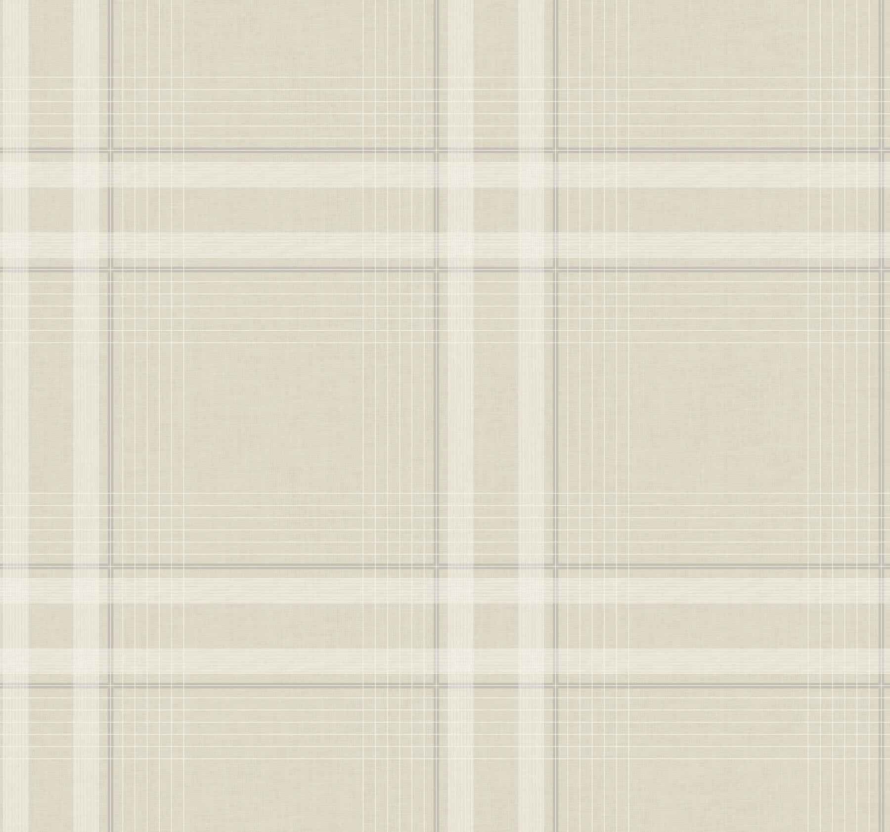 Country Club Plaid Beige Faux Linen Wallpaper - York Wallcoverings - 4211-83566