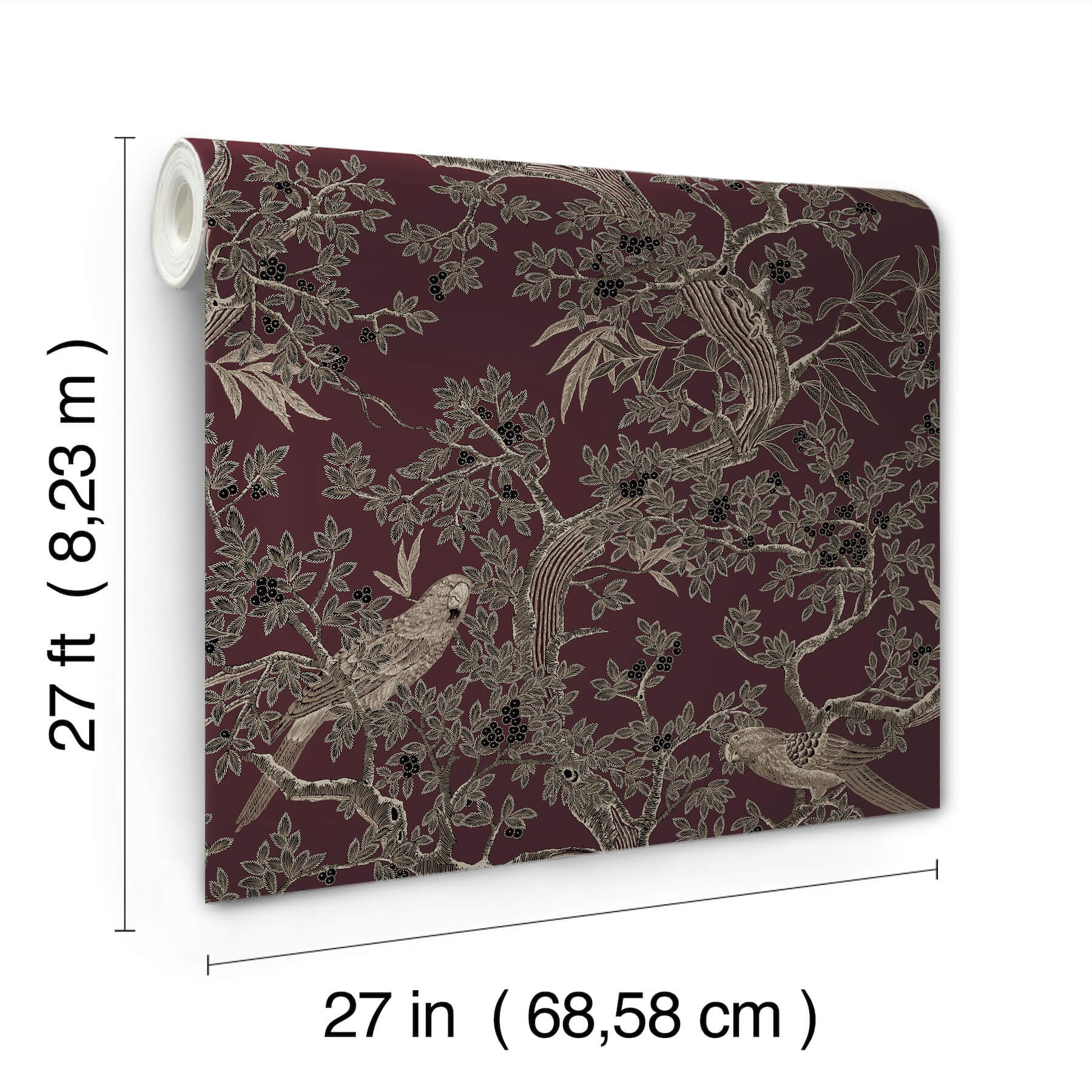 regal-ridge-plum-trailing-tree-wallpaper-york-wallcoverings-4211-83571 - York Wallcoverings Wallpaper