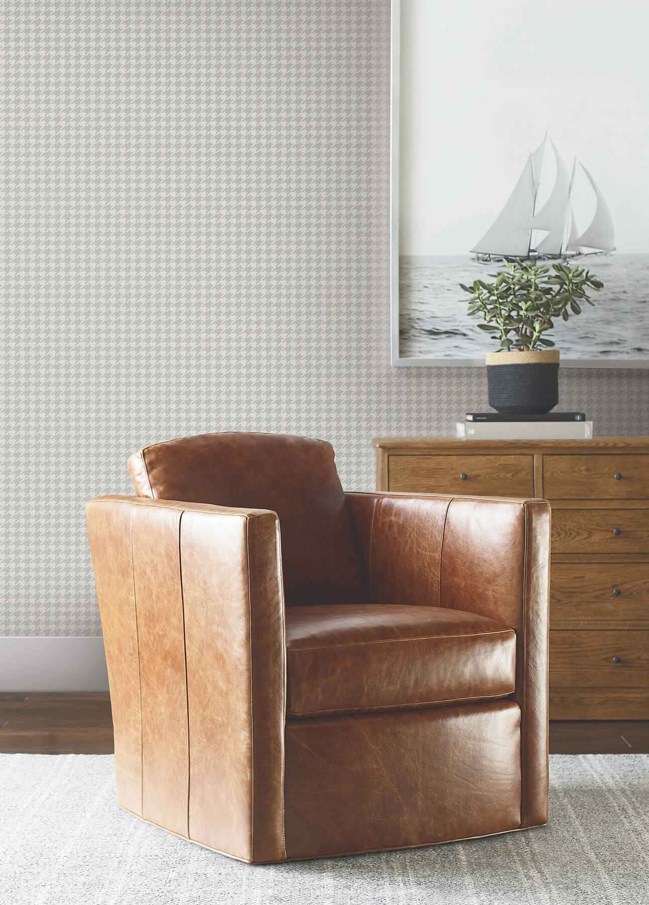 Watson Dark Grey Houndstooth Wallpaper - York Wallcoverings - 4211-83558 - York Wallcoverings Wallpaper