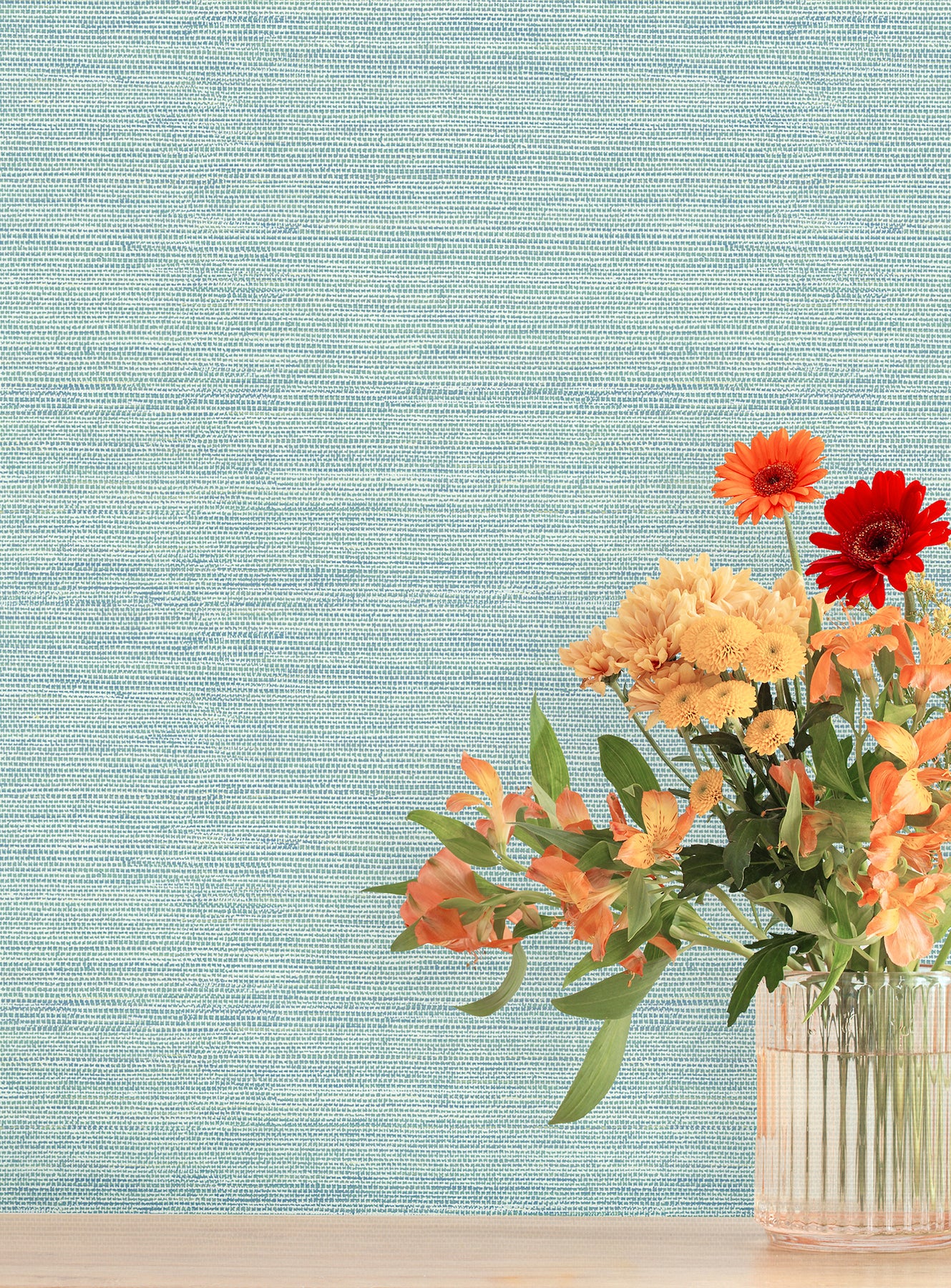Agave Aqua Faux Grasscloth Wallpaper - York Wallcoverings - 4197-24282 - York Wallcoverings Wallpaper