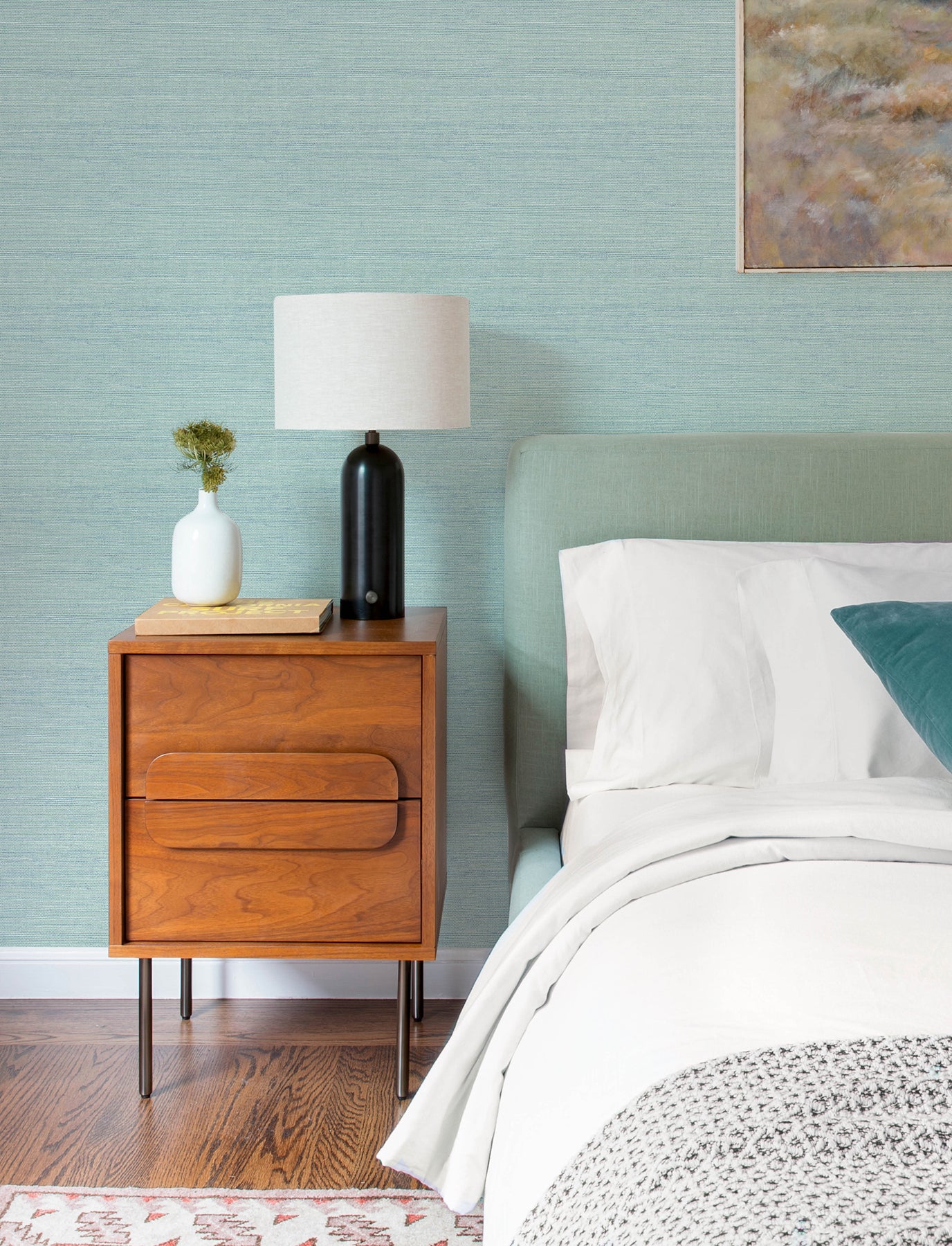 Agave Aqua Faux Grasscloth Wallpaper - York Wallcoverings - 4197-24282 - York Wallcoverings Wallpaper