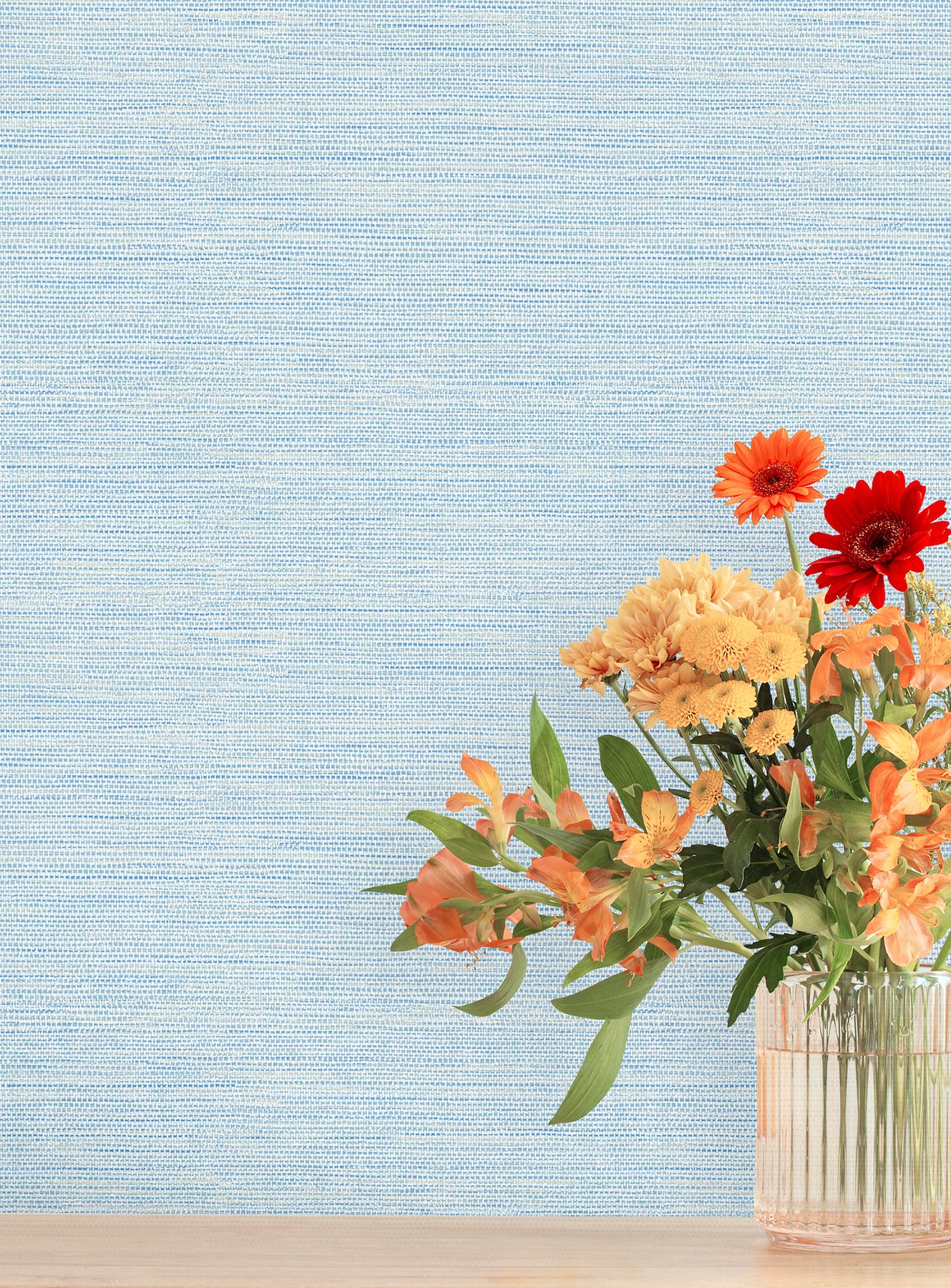 Agave Blue Faux Grasscloth Wallpaper - York Wallcoverings - 4197-24283 - York Wallcoverings Wallpaper