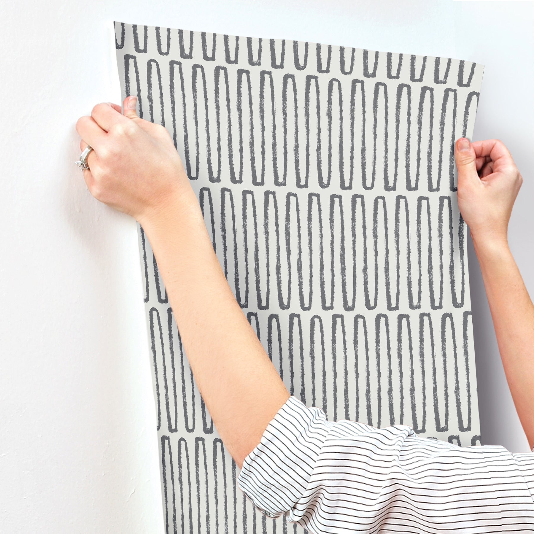 lars-charcoal-retro-wave-wallpaper-york-wallcoverings-4197-26501 - York Wallcoverings Wallpaper