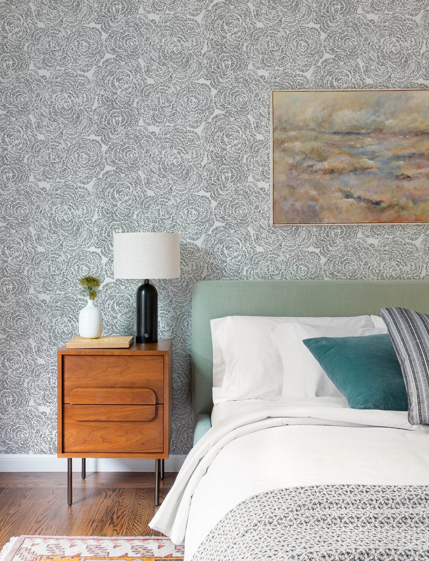 Ambroise Black Abstract Floral Wallpaper - York Wallcoverings - 4197-27854 - York Wallcoverings Wallpaper