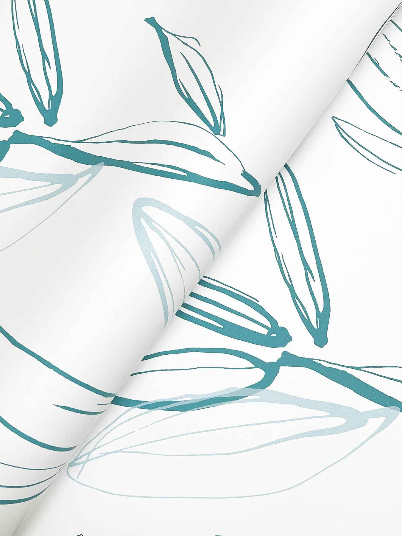 Kenia Blue Leaf Toss Wallpaper - York Wallcoverings - 4197-27857 - York Wallcoverings Wallpaper