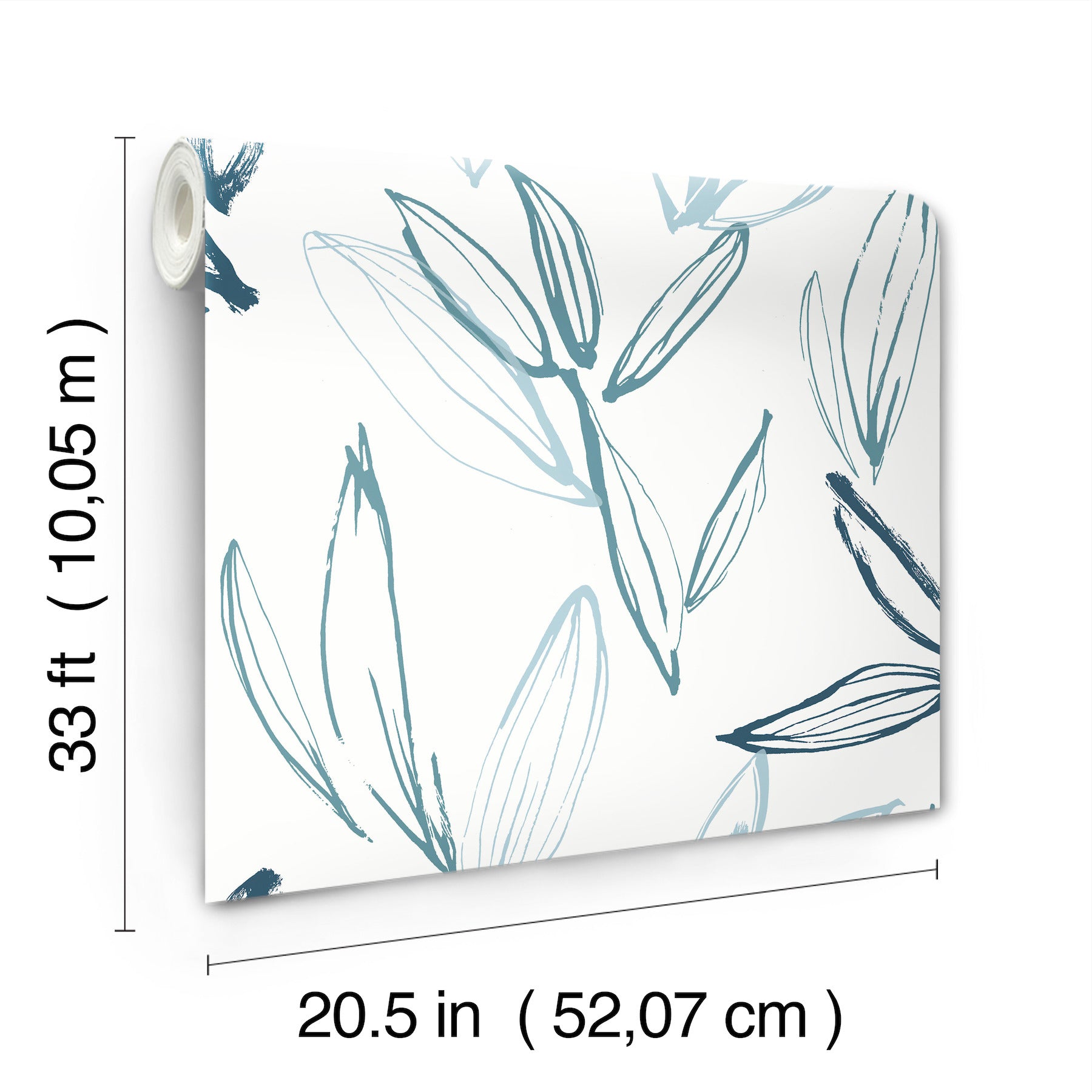 kenia-blue-leaf-toss-wallpaper-york-wallcoverings-4197-27857 - York Wallcoverings Wallpaper