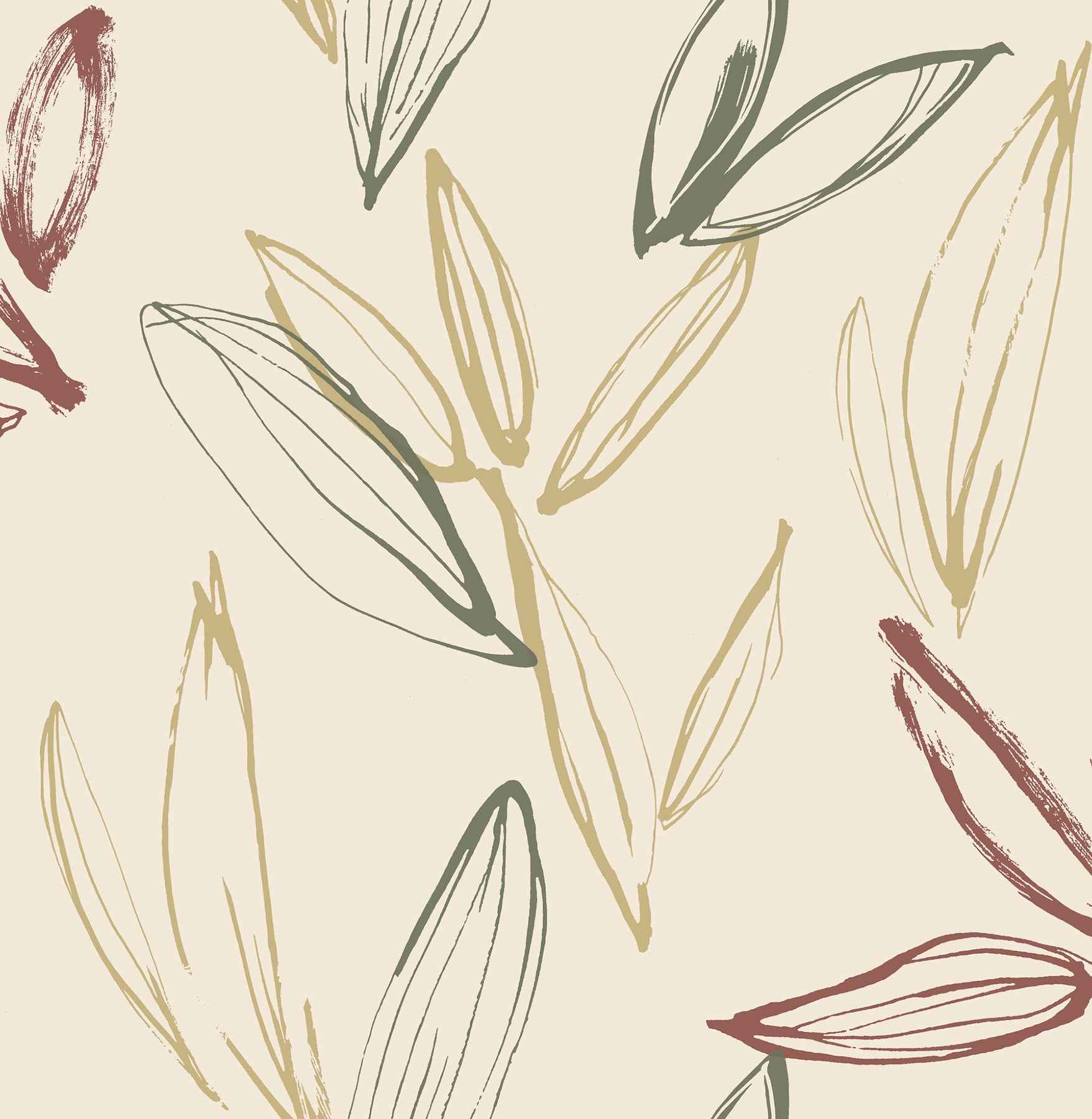 Kenia Multicolor Leaf Toss Wallpaper - York Wallcoverings - 4197-27858