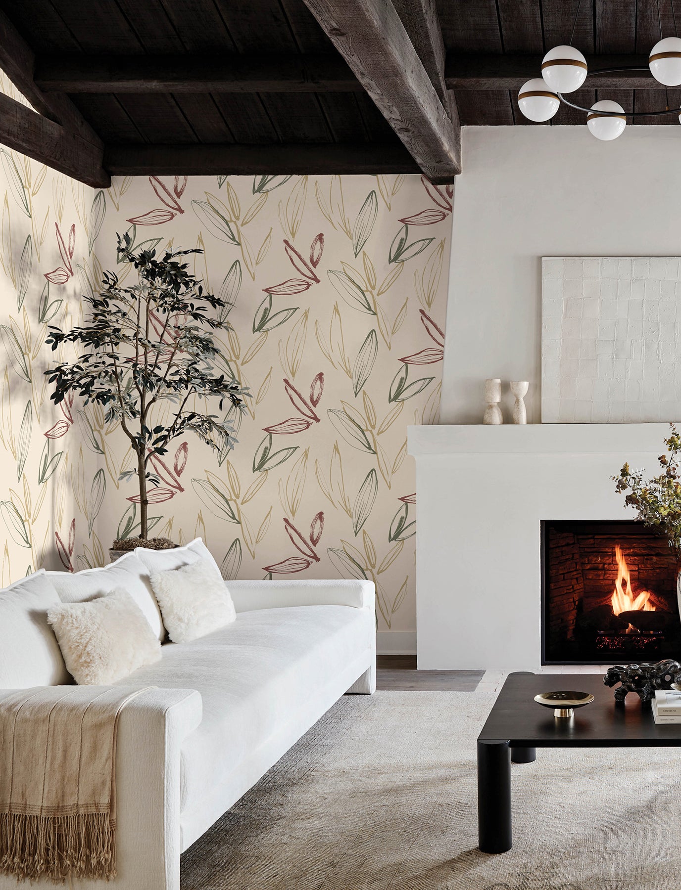 Kenia Multicolor Leaf Toss Wallpaper - York Wallcoverings - 4197-27858 - York Wallcoverings Wallpaper