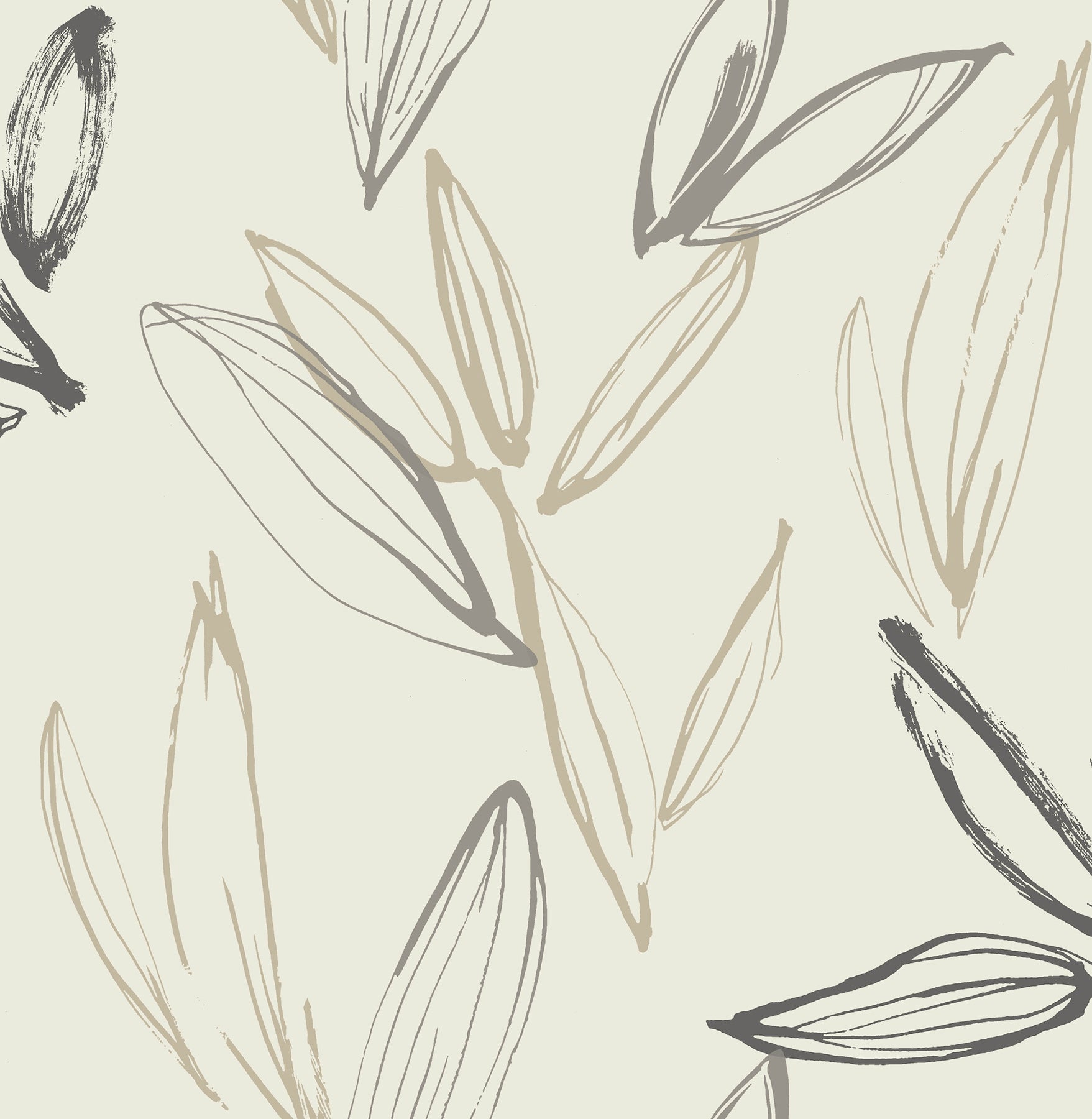 Kenia Neutral Leaf Toss Wallpaper - York Wallcoverings - 4197-27859 - York Wallcoverings Wallpaper