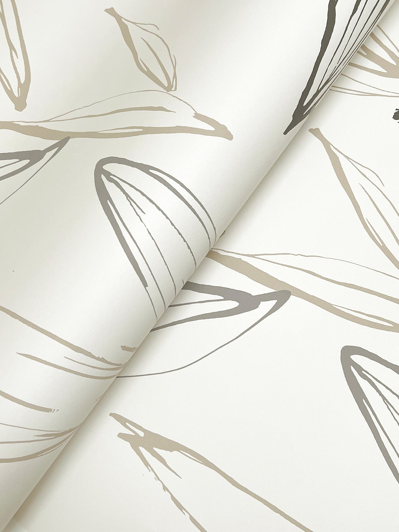 Kenia Neutral Leaf Toss Wallpaper - York Wallcoverings - 4197-27859 - York Wallcoverings Wallpaper