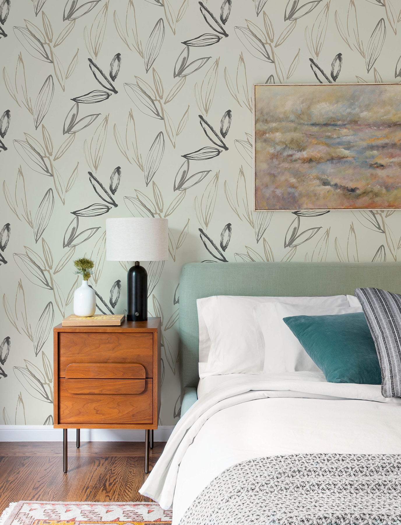 Kenia Neutral Leaf Toss Wallpaper - York Wallcoverings - 4197-27859 - York Wallcoverings Wallpaper