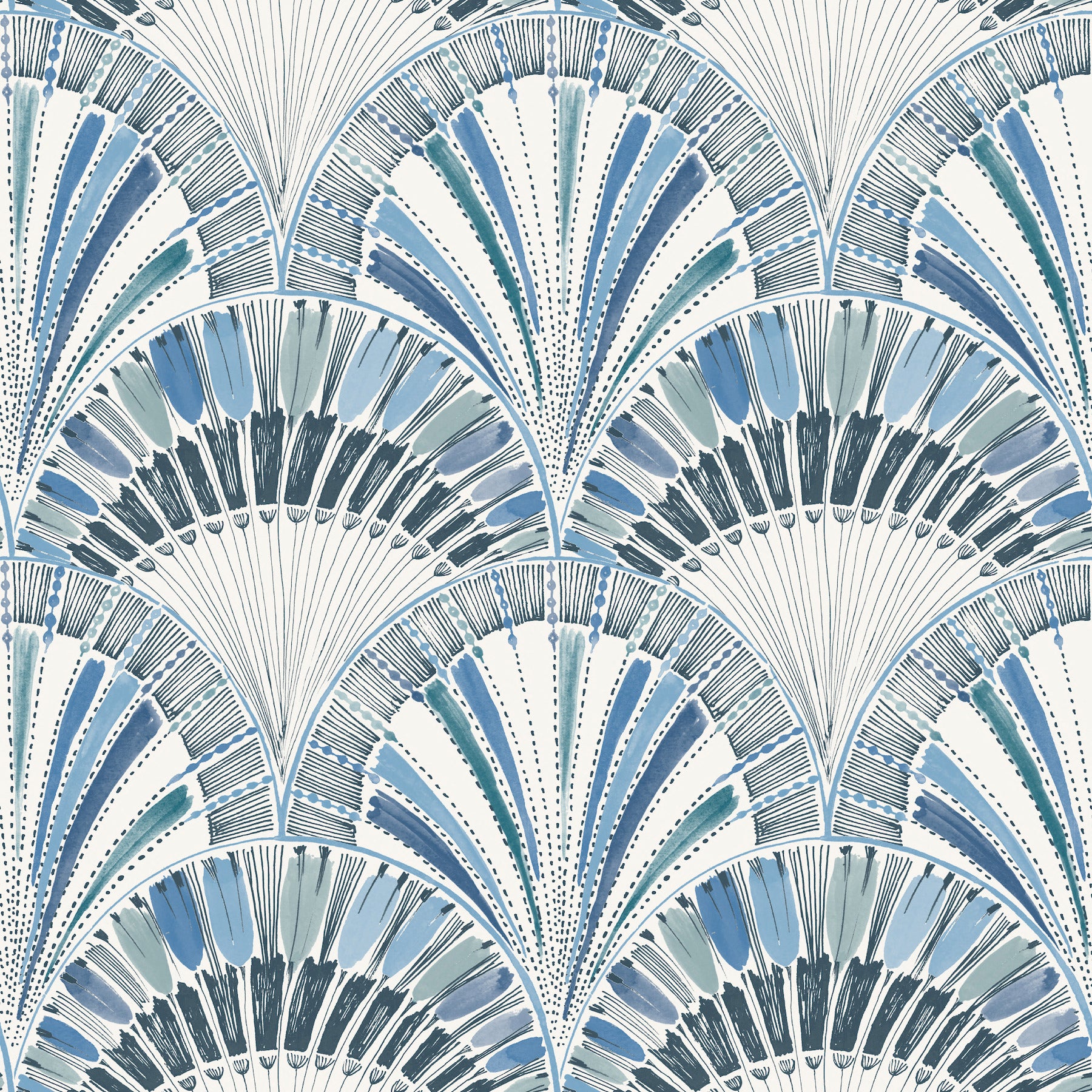Myla Blue Fanning Reeds Wallpaper - York Wallcoverings - 4197-27861 - York Wallcoverings Wallpaper