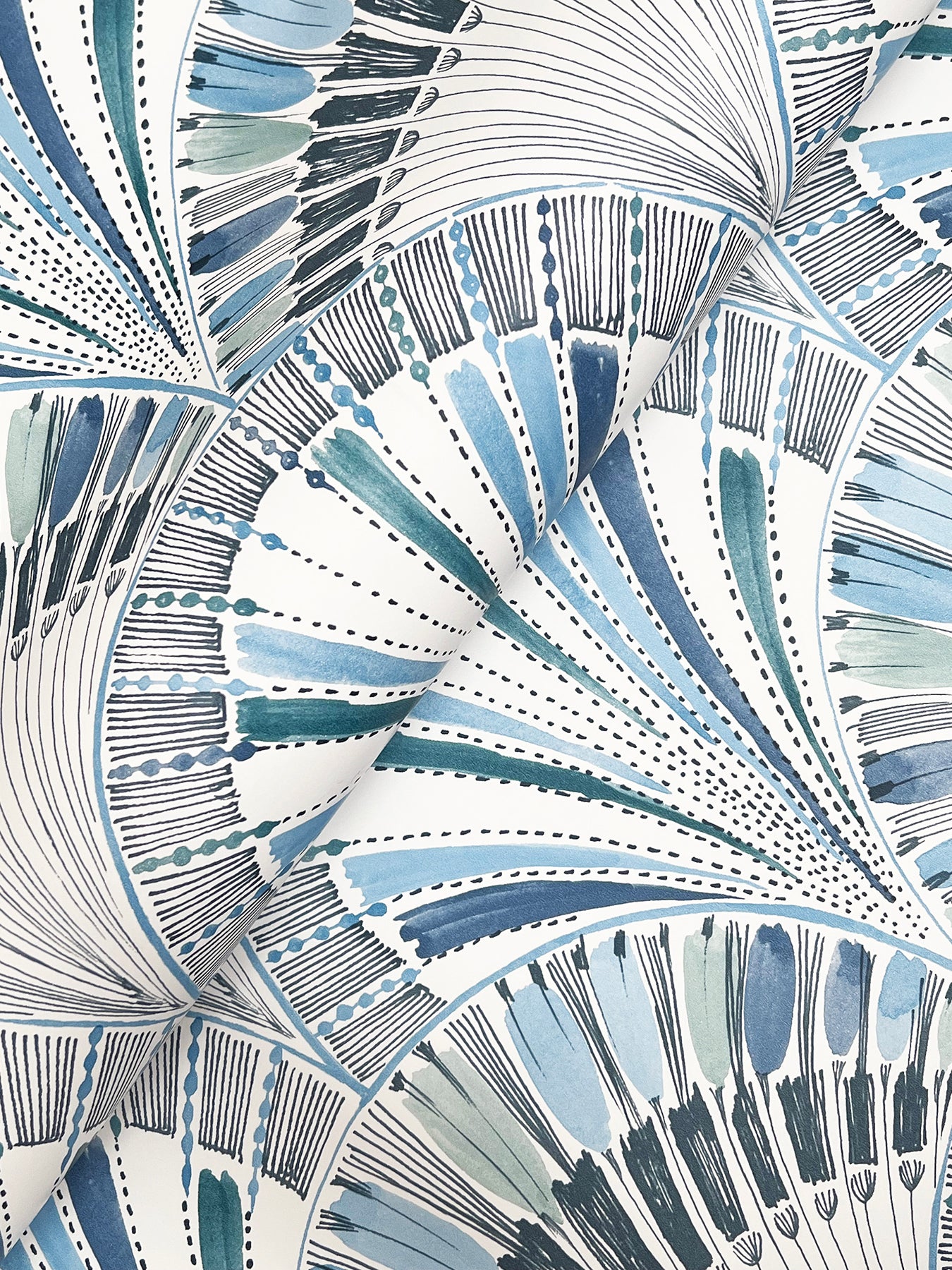 Myla Blue Fanning Reeds Wallpaper - York Wallcoverings - 4197-27861 - York Wallcoverings Wallpaper