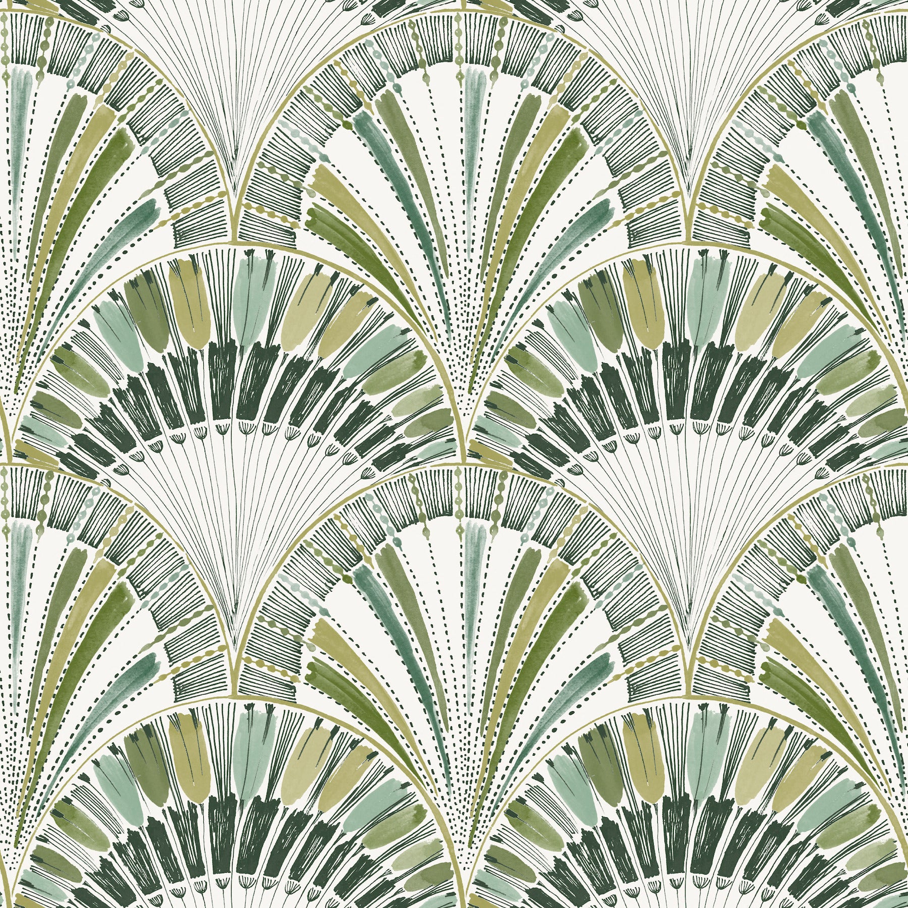Myla Green Fanning Reeds Wallpaper - York Wallcoverings - 4197-27862 - York Wallcoverings Wallpaper
