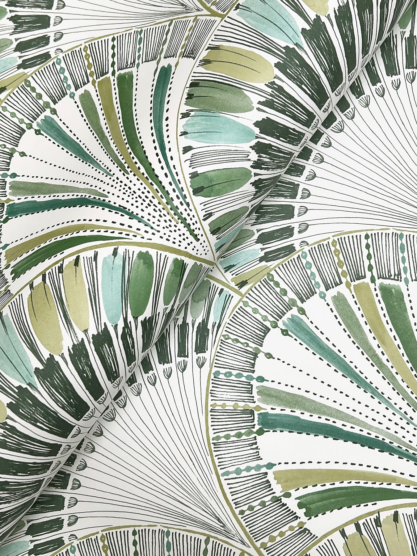 Myla Green Fanning Reeds Wallpaper - York Wallcoverings - 4197-27862 - York Wallcoverings Wallpaper