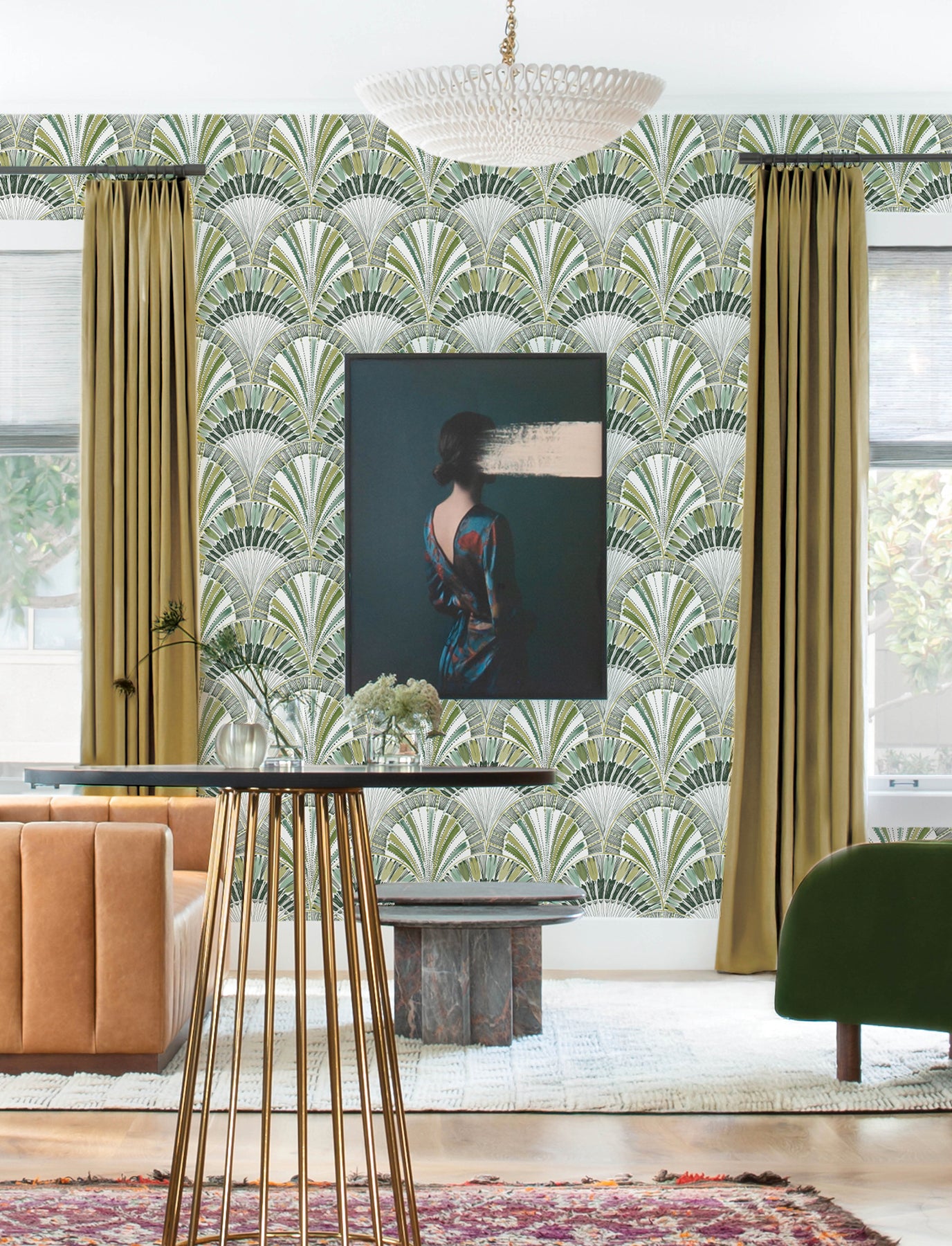Myla Green Fanning Reeds Wallpaper - York Wallcoverings - 4197-27862 - York Wallcoverings Wallpaper