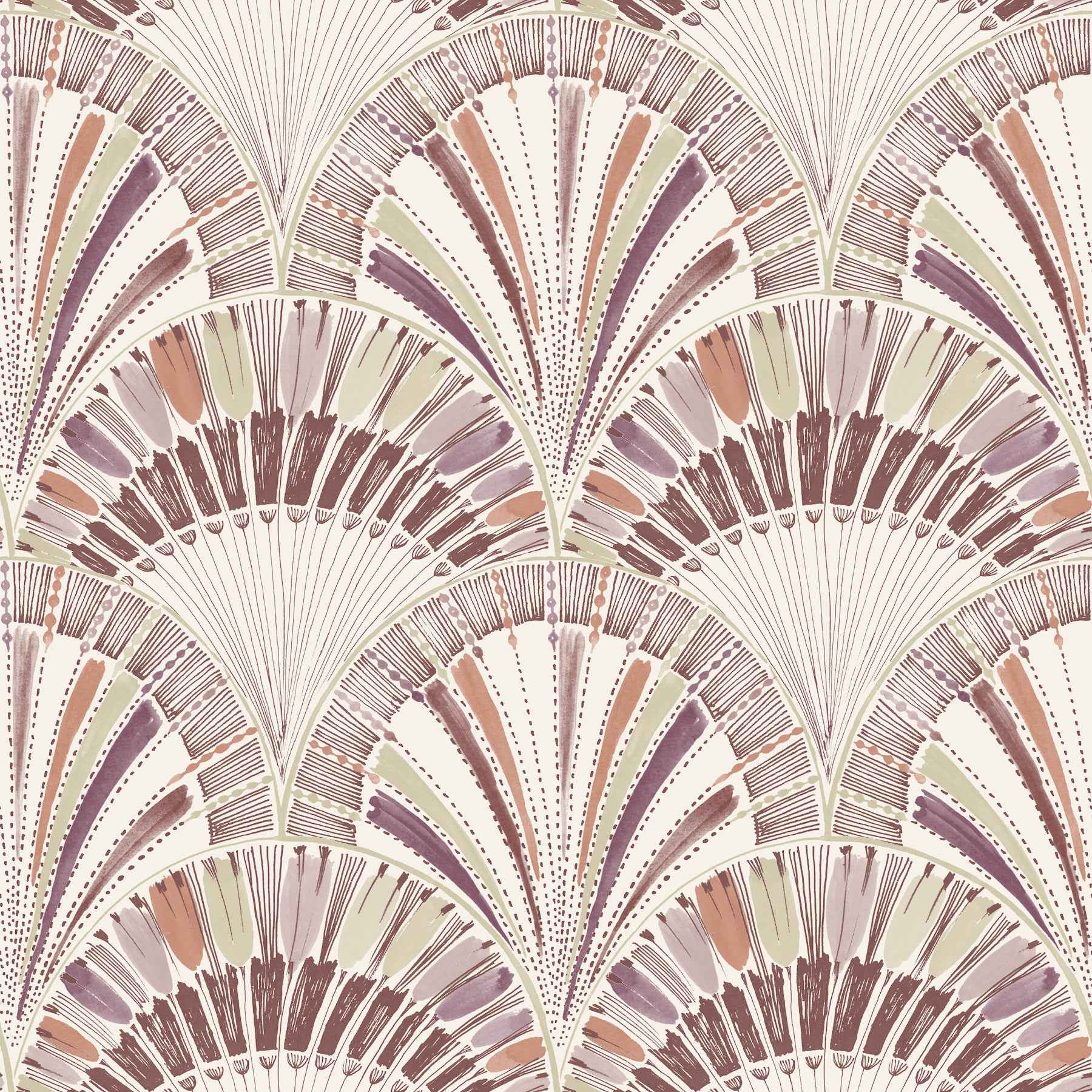 Myla Raspberry Fanning Reeds Wallpaper - York Wallcoverings - 4197-27863