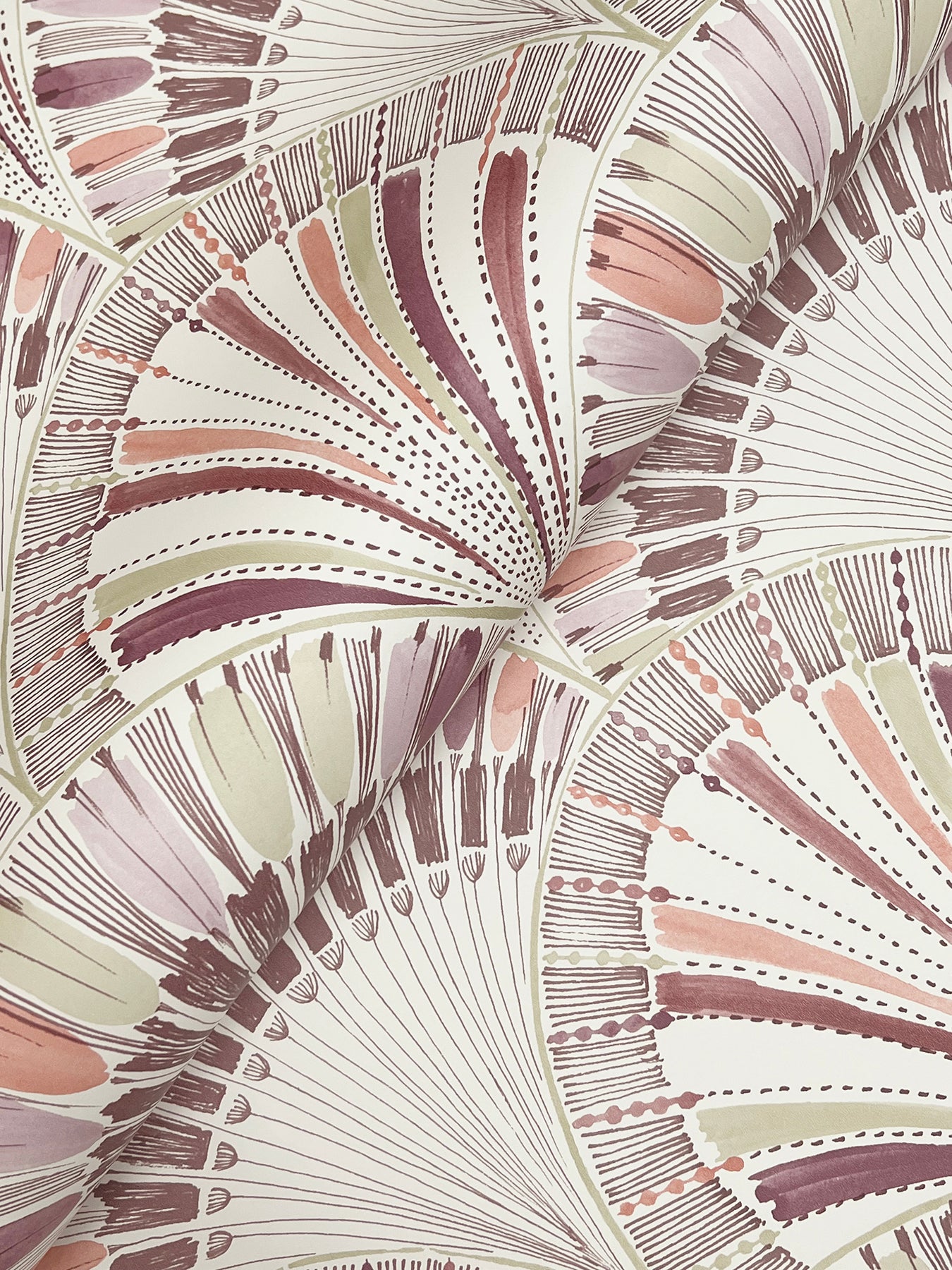 Myla Raspberry Fanning Reeds Wallpaper - York Wallcoverings - 4197-27863 - York Wallcoverings Wallpaper