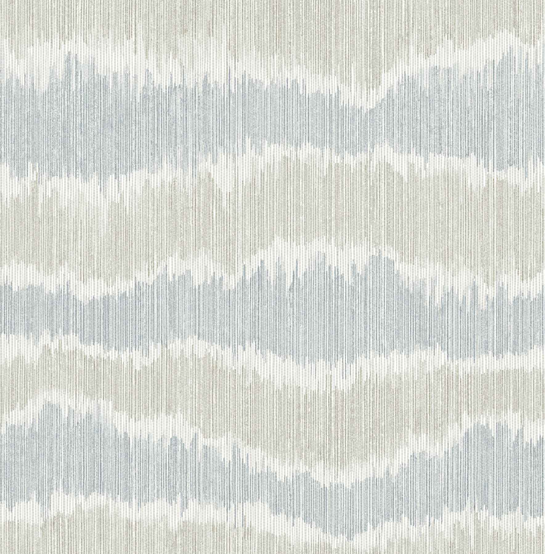 Wiggle Sky Blue Ikat Stripe Wallpaper - York Wallcoverings - 4197-27865