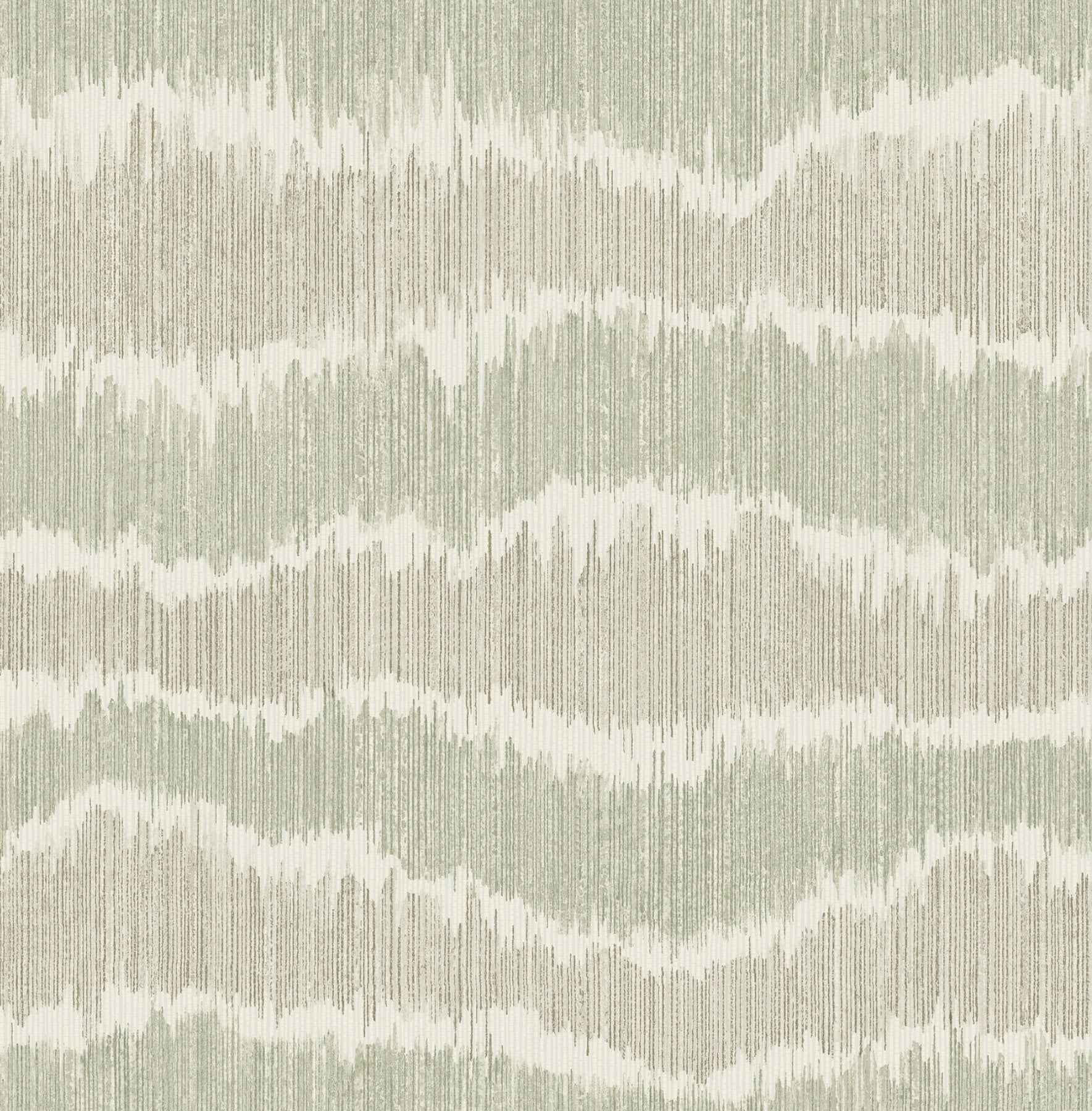 Wiggle Green Ikat Stripe Wallpaper - York Wallcoverings - 4197-27866
