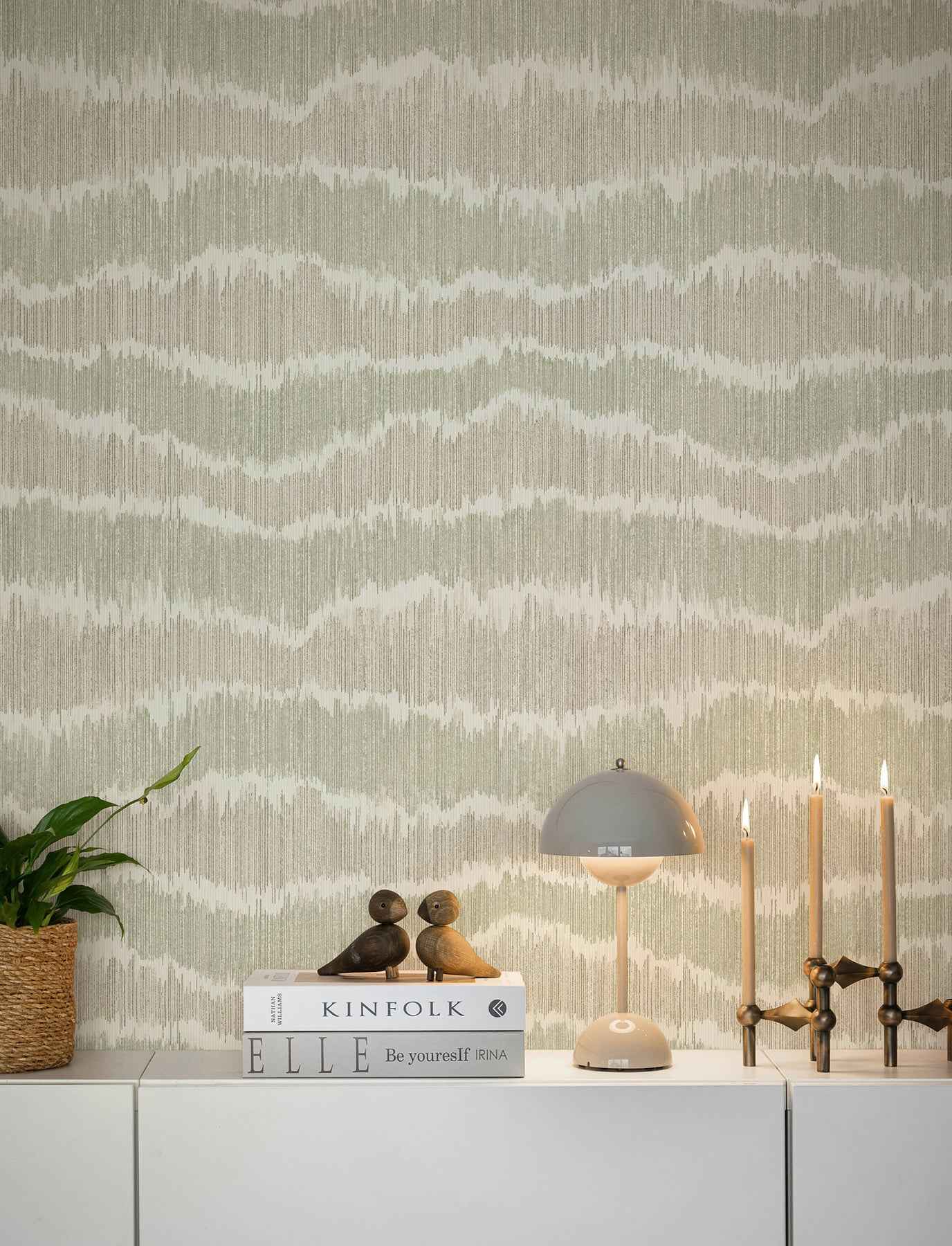 Wiggle Green Ikat Stripe Wallpaper - York Wallcoverings - 4197-27866 - York Wallcoverings Wallpaper