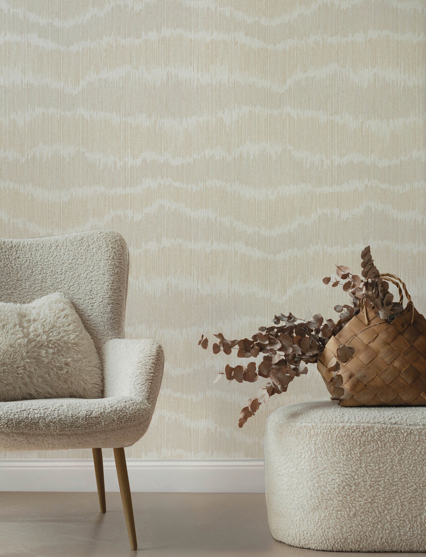 Wiggle Neutral Ikat Stripe Wallpaper - York Wallcoverings - 4197-27867 - York Wallcoverings Wallpaper