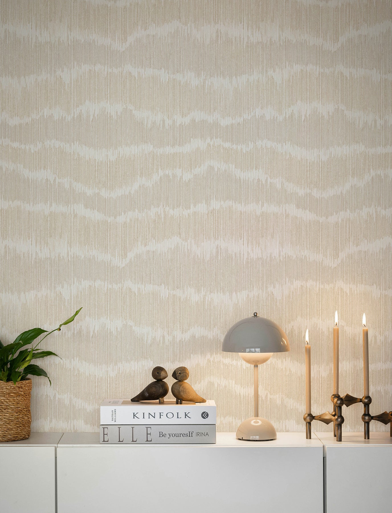Wiggle Neutral Ikat Stripe Wallpaper - York Wallcoverings - 4197-27867 - York Wallcoverings Wallpaper