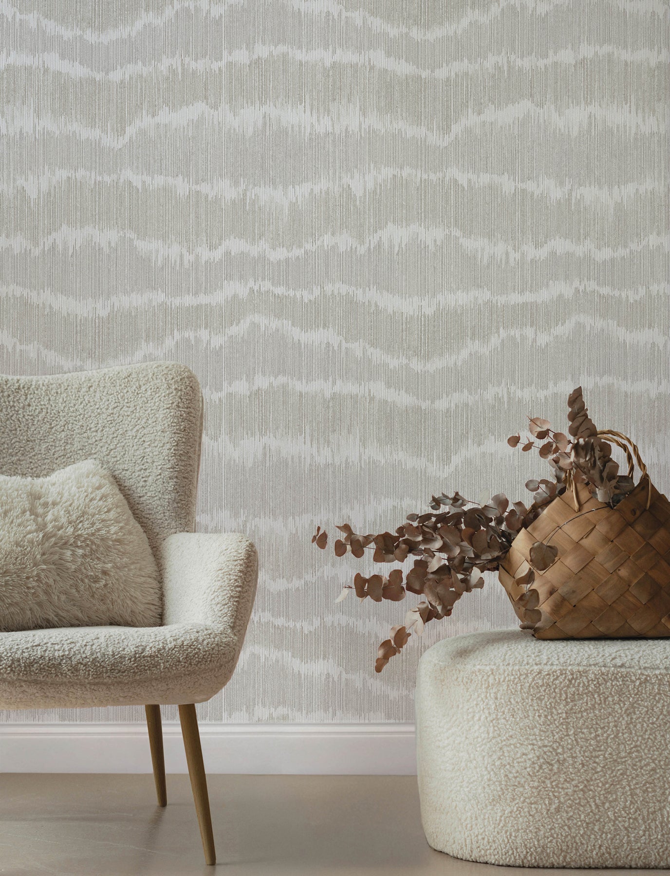 Wiggle Grey Ikat Stripe Wallpaper - York Wallcoverings - 4197-27868 - York Wallcoverings Wallpaper