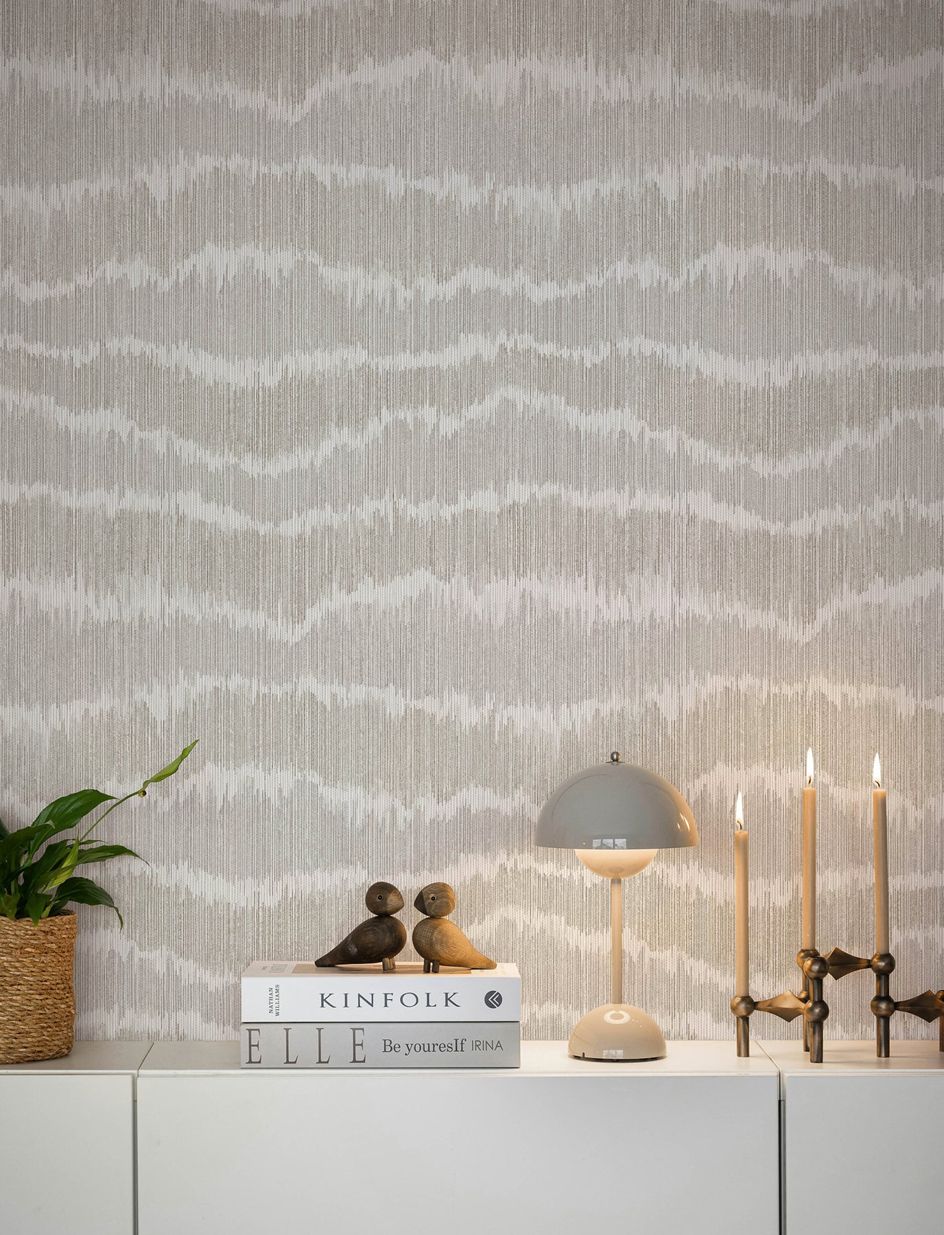 Wiggle Grey Ikat Stripe Wallpaper - York Wallcoverings - 4197-27868 - York Wallcoverings Wallpaper