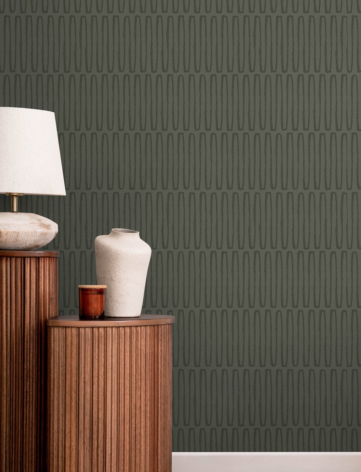 Lars Green Retro Wave Wallpaper - York Wallcoverings - 4197-27869 - York Wallcoverings Wallpaper