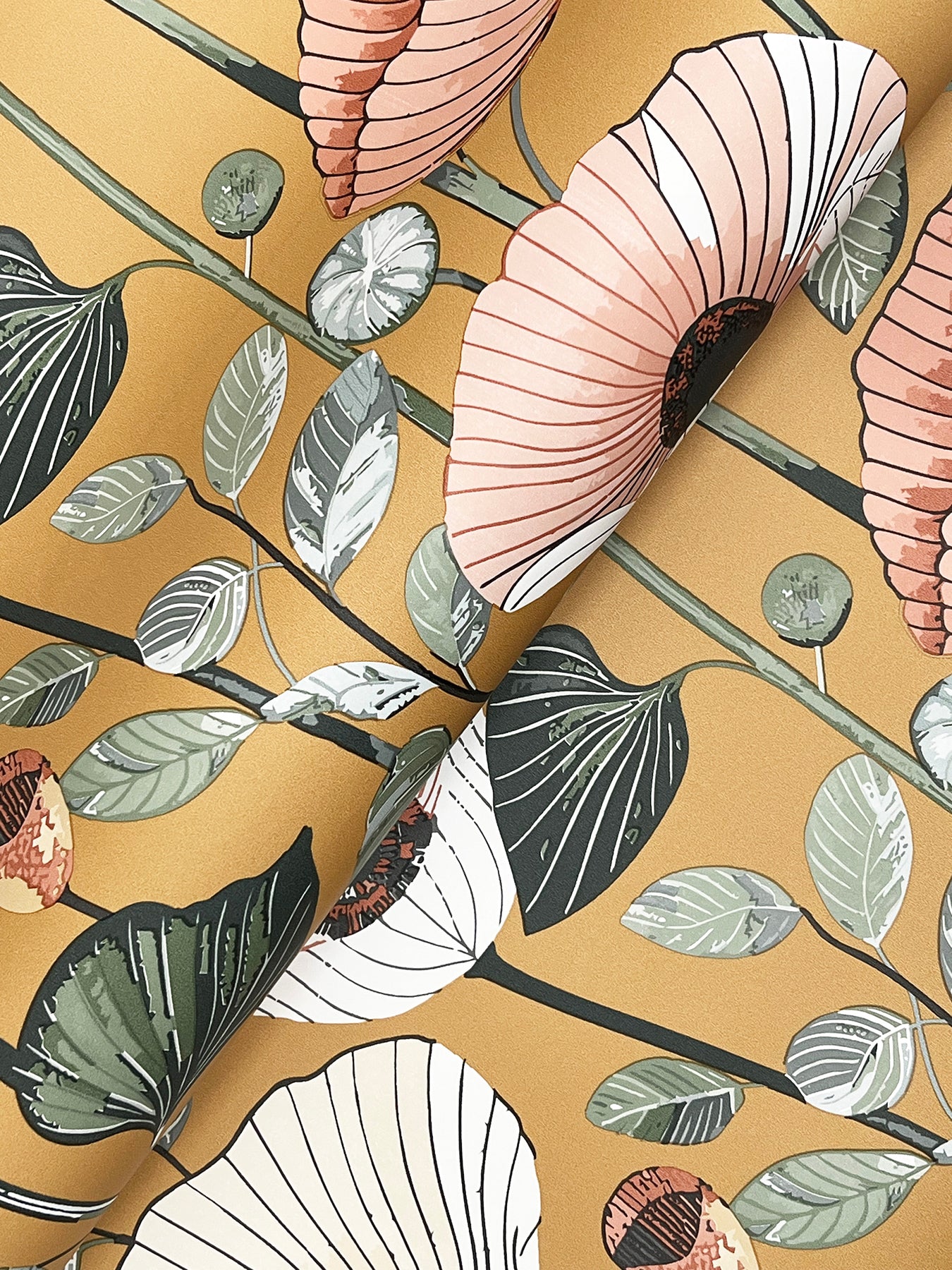 Mindra Mustard Floral Trail Wallpaper - York Wallcoverings - 4197-27873 - York Wallcoverings Wallpaper