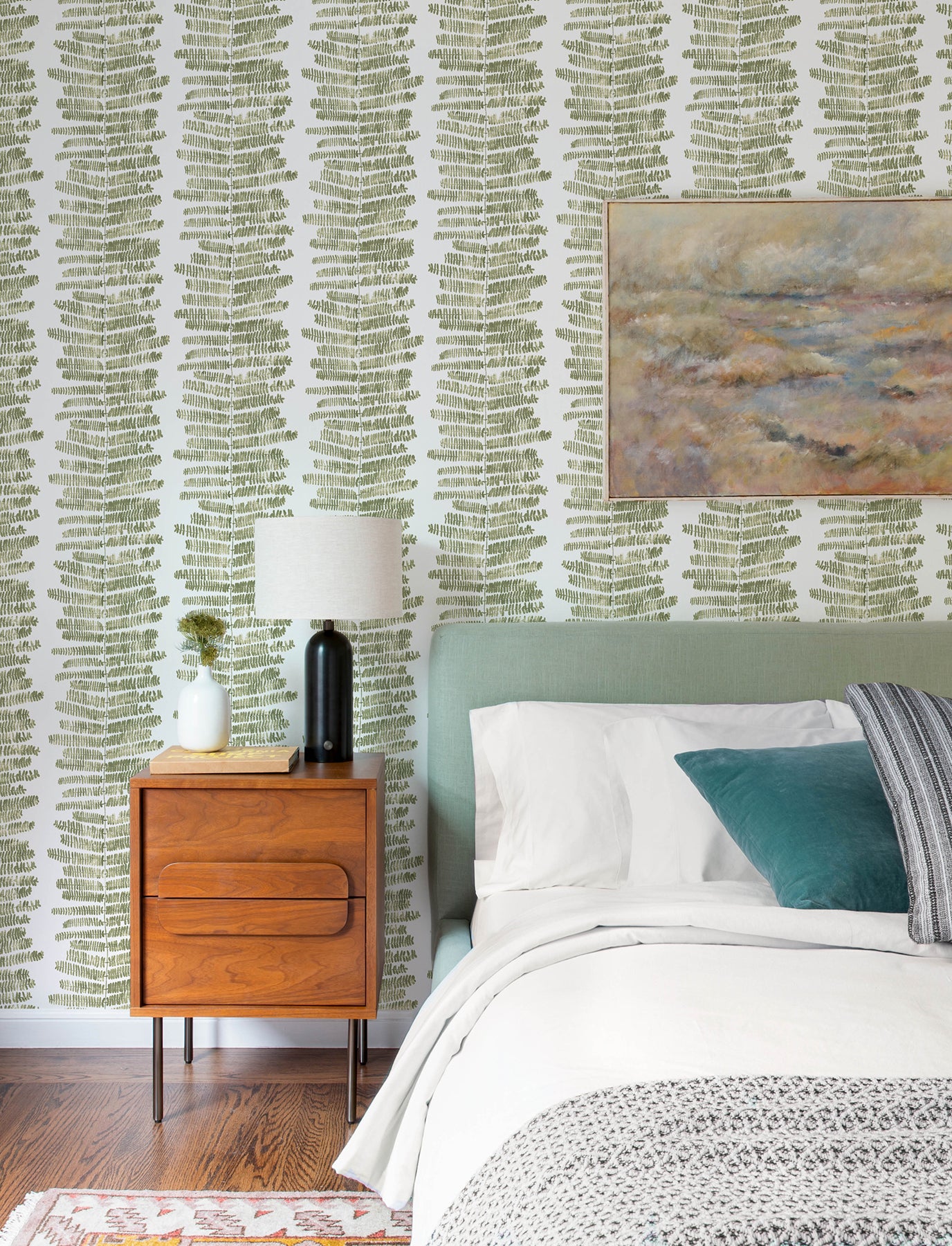 Lumis Green Fern Stripe Wallpaper - York Wallcoverings - 4197-27877 - York Wallcoverings Wallpaper