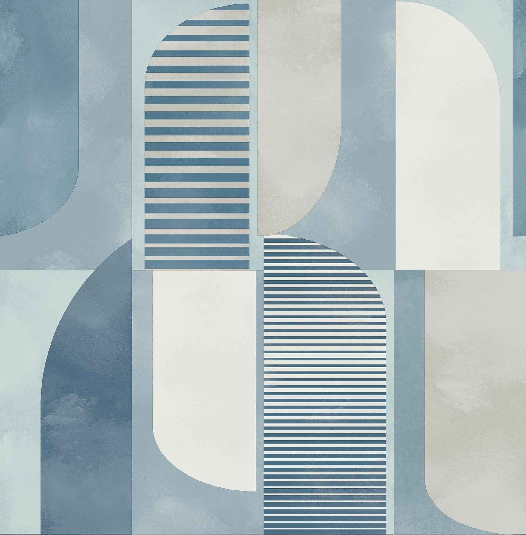 Otto Blue Abstract Geometric Wallpaper - York Wallcoverings - 4197-27880