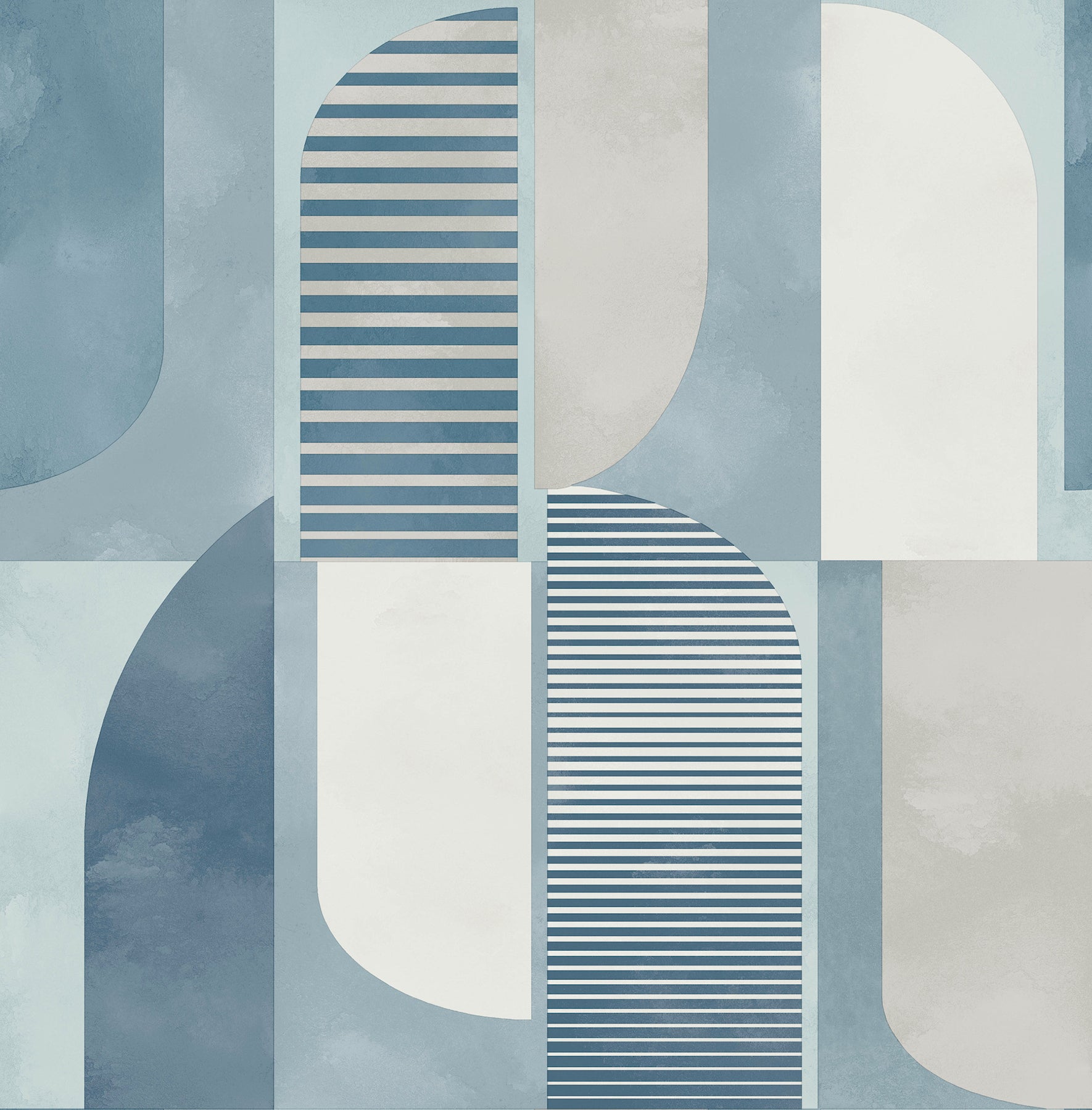 Otto Blue Abstract Geometric Wallpaper - York Wallcoverings - 4197-27880 - York Wallcoverings Wallpaper