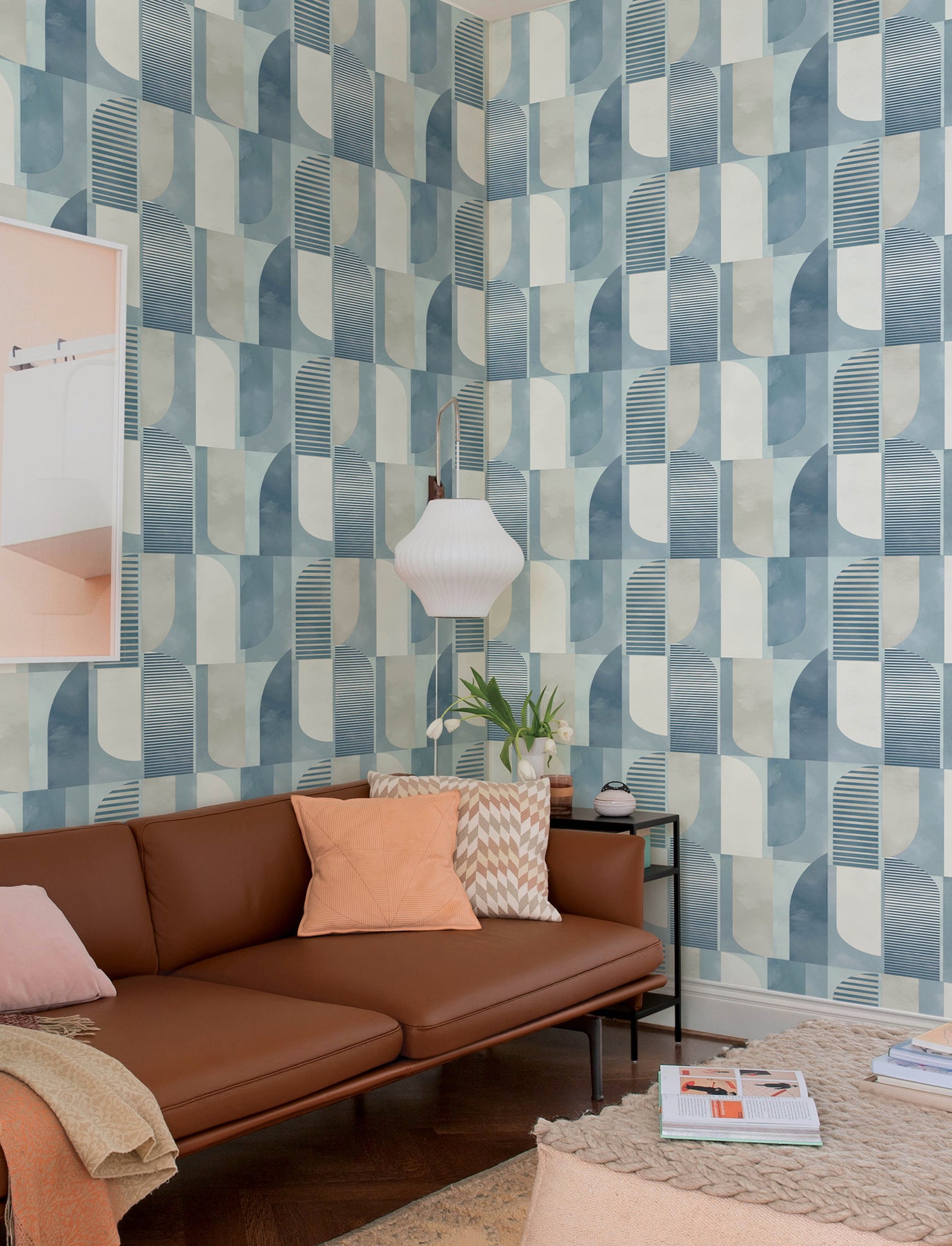Otto Blue Abstract Geometric Wallpaper - York Wallcoverings - 4197-27880 - York Wallcoverings Wallpaper