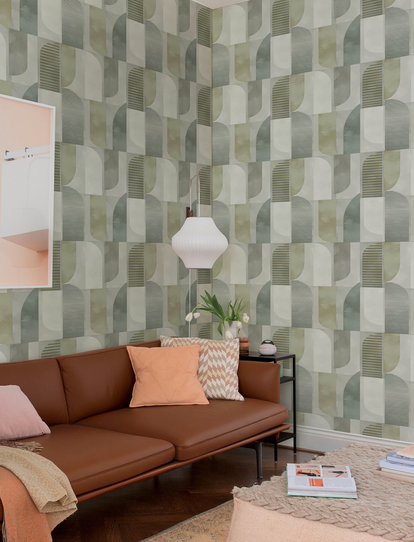 Otto Green Abstract Geometric Wallpaper - York Wallcoverings - 4197-27881 - York Wallcoverings Wallpaper
