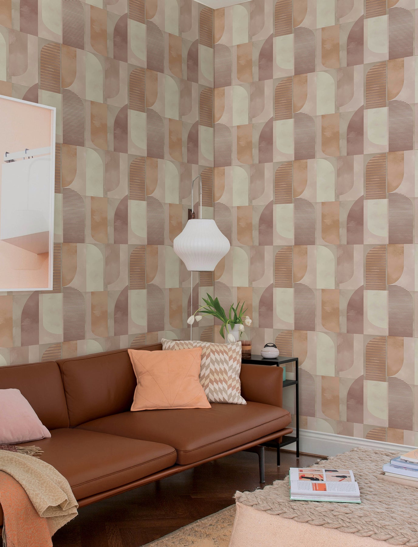 Otto Raspberry Abstract Geometric Wallpaper - York Wallcoverings - 4197-27882 - York Wallcoverings Wallpaper