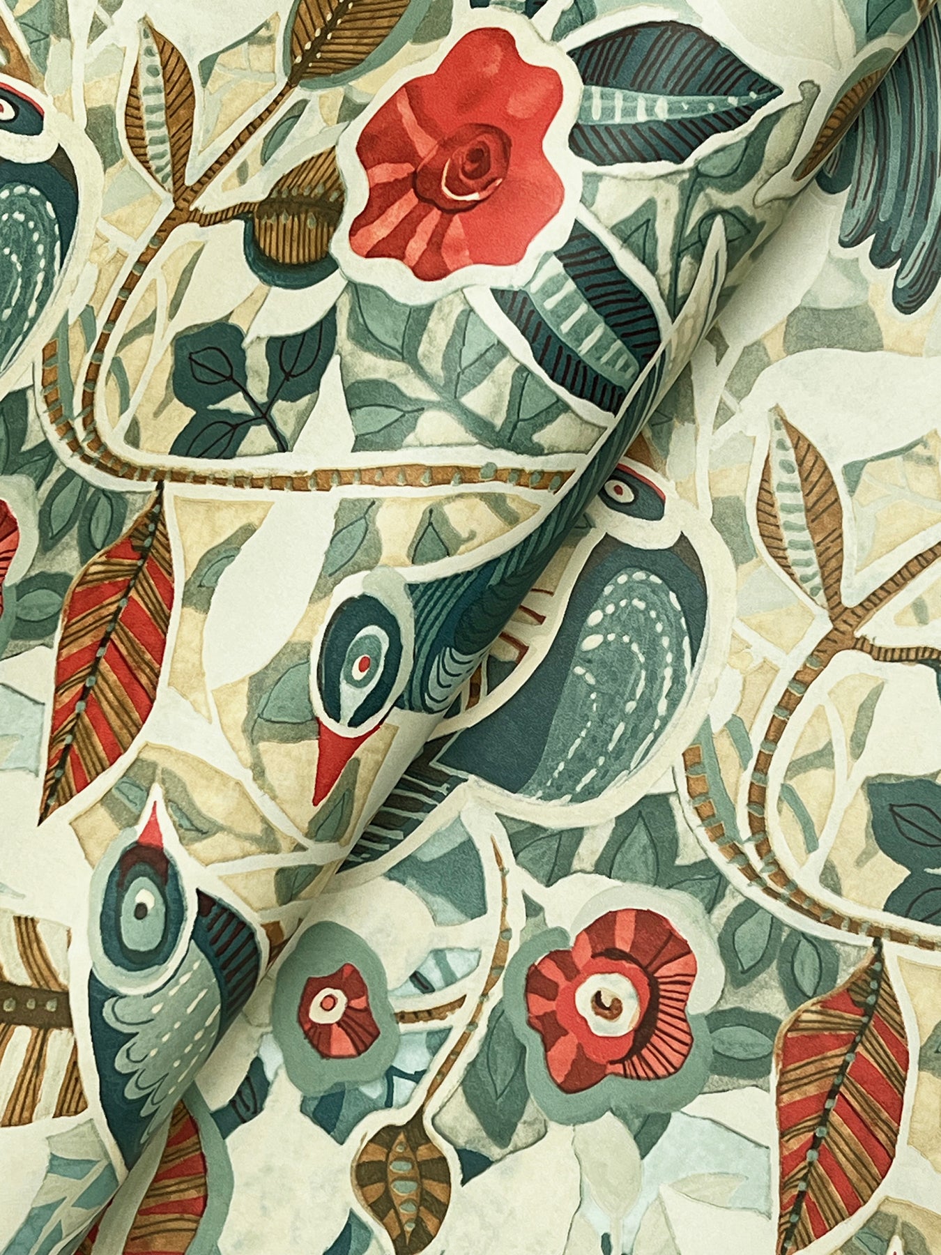 Manette Turquoise Birds in the Bush Wallpaper - York Wallcoverings - 4197-27884 - York Wallcoverings Wallpaper