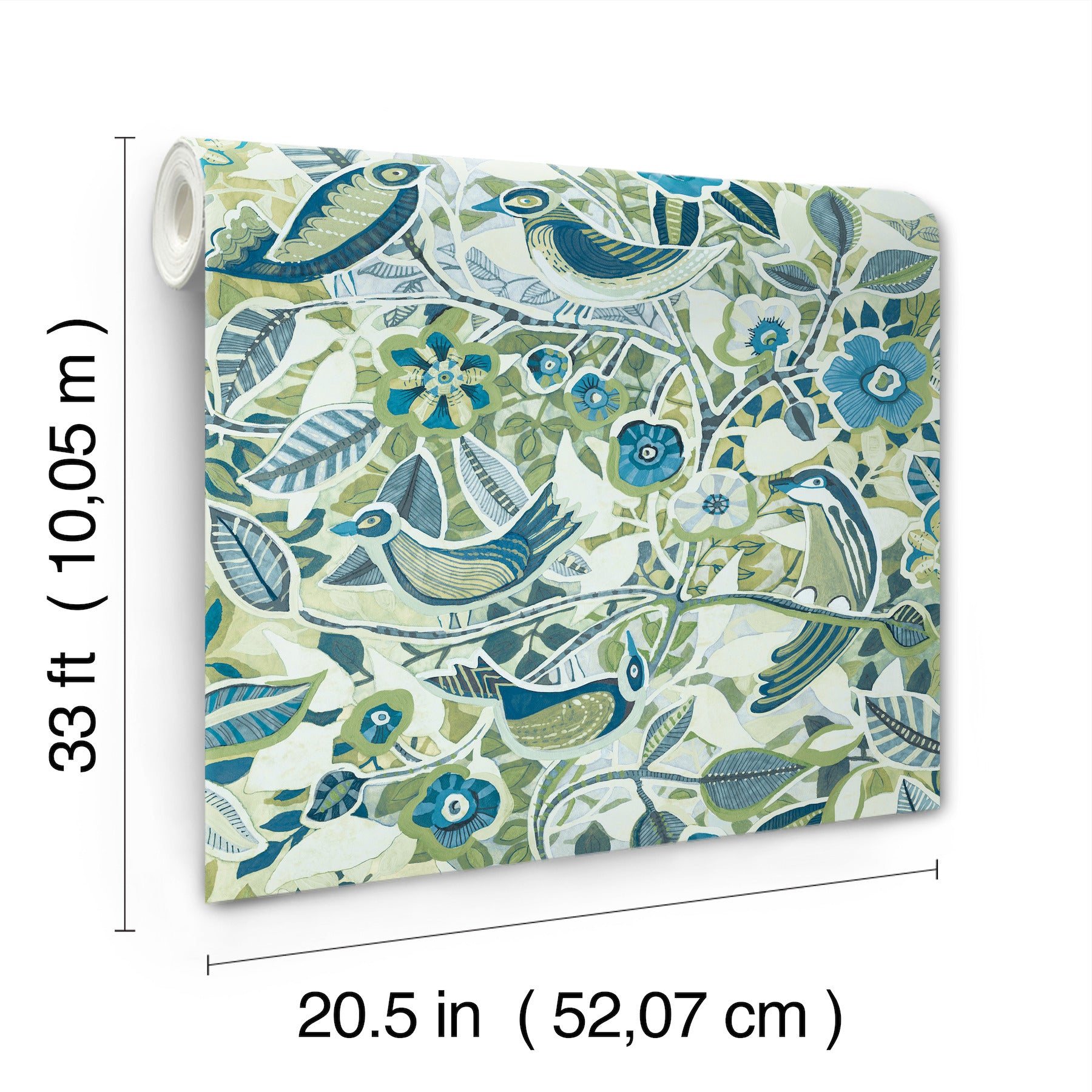 manette-green-birds-in-the-bush-wallpaper-york-wallcoverings-4197-27885 - York Wallcoverings Wallpaper