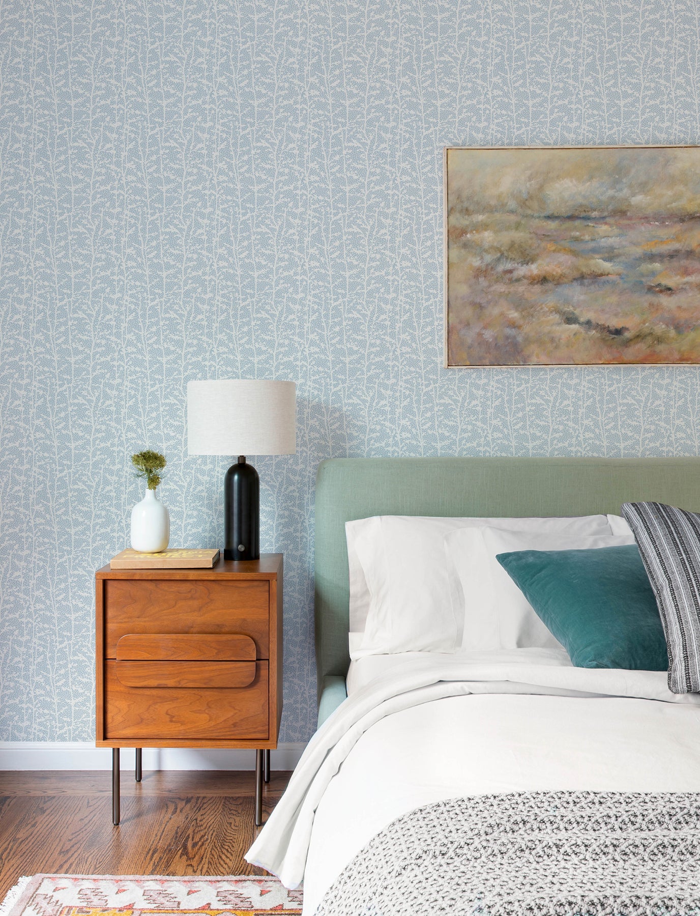Layton Light Blue Climbing Vines Wallpaper - York Wallcoverings - 4197-83750 - York Wallcoverings Wallpaper