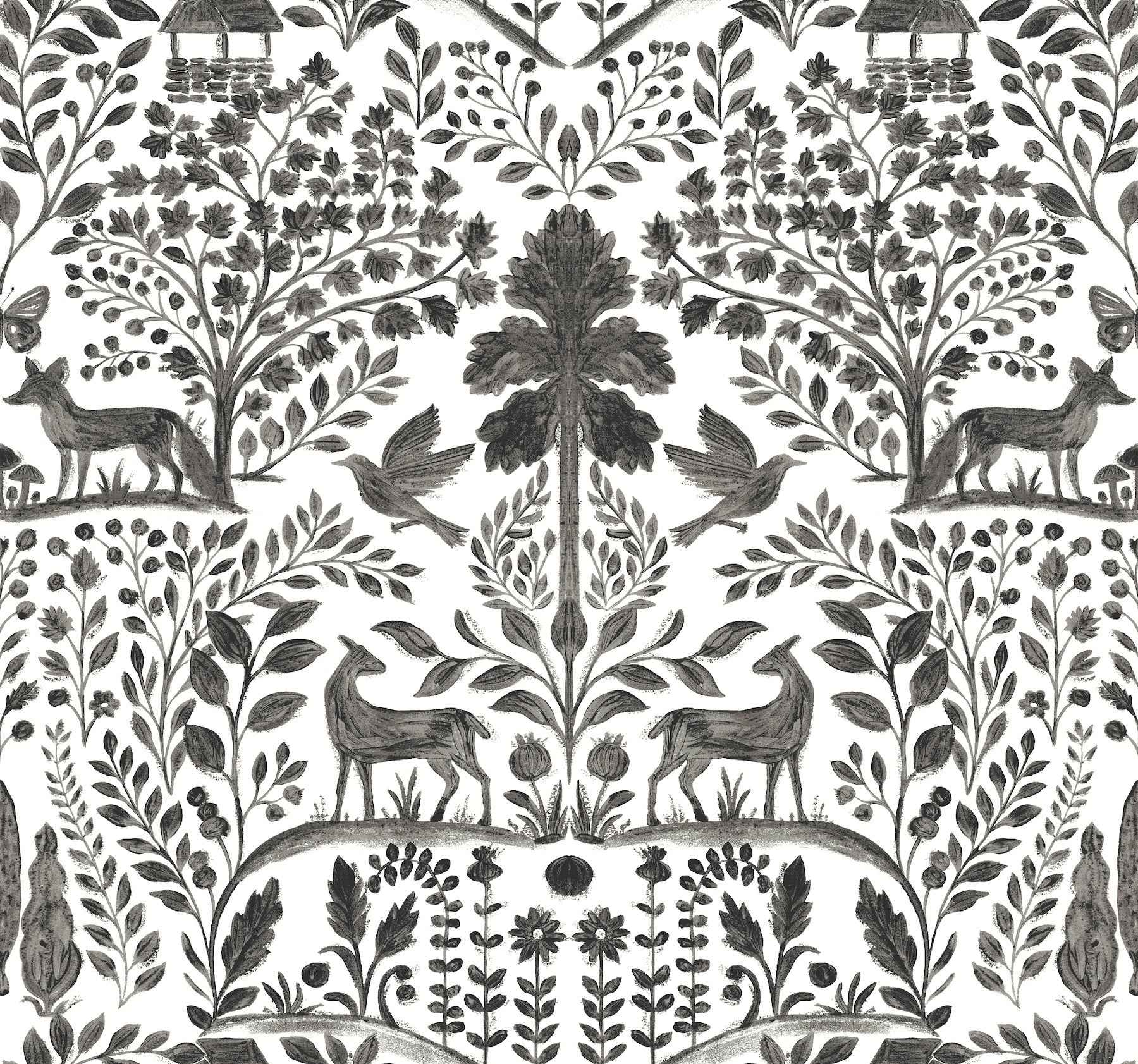 Anoki Black Scenic Woodlands Wallpaper - York Wallcoverings - 4197-83758