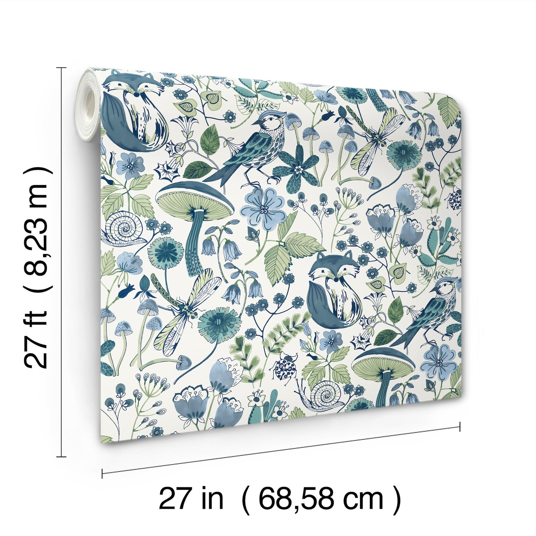 wonder-teal-woodland-animals-wallpaper-york-wallcoverings-4197-83759 - York Wallcoverings Wallpaper