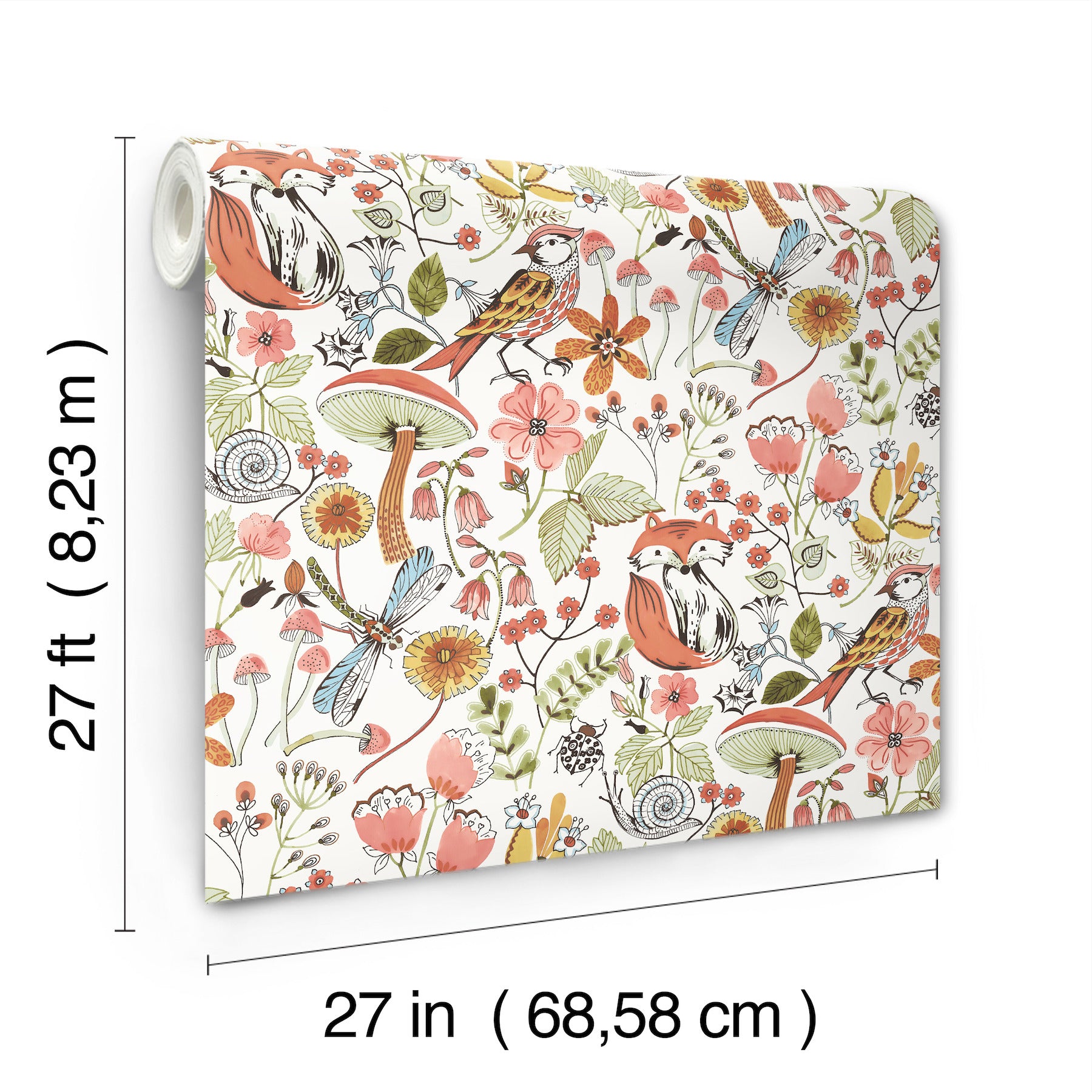 wonder-orange-woodland-animals-wallpaper-york-wallcoverings-4197-83760 - York Wallcoverings Wallpaper