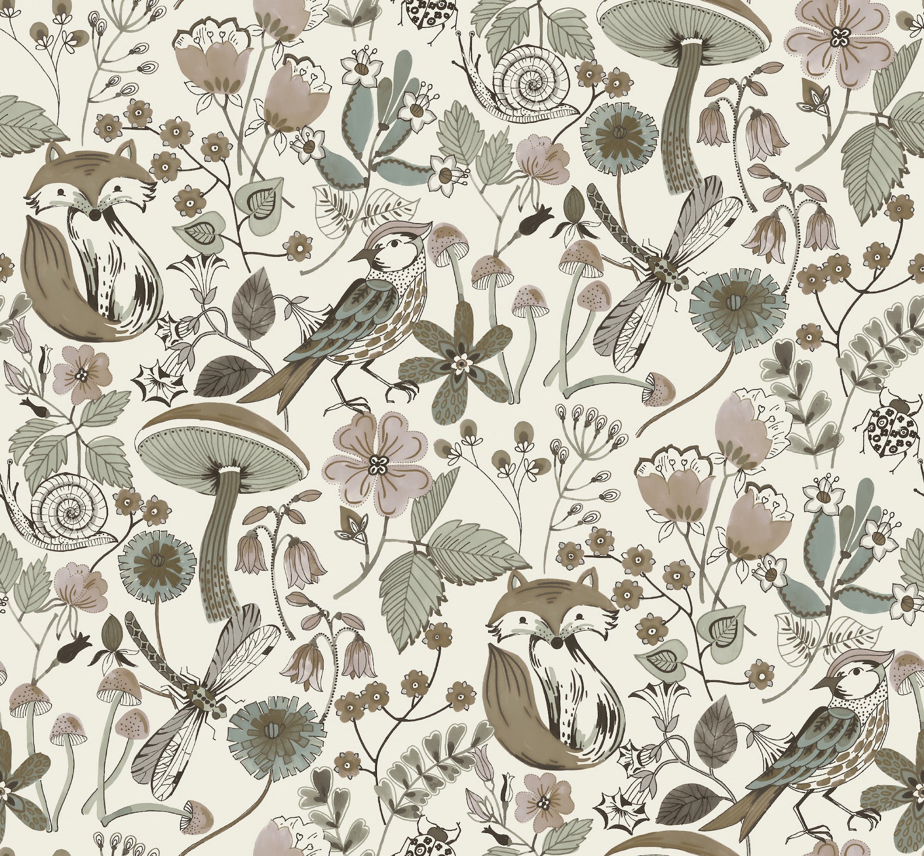 Wonder Chocolate Woodland Animals Wallpaper - York Wallcoverings - 4197-83762 - York Wallcoverings Wallpaper